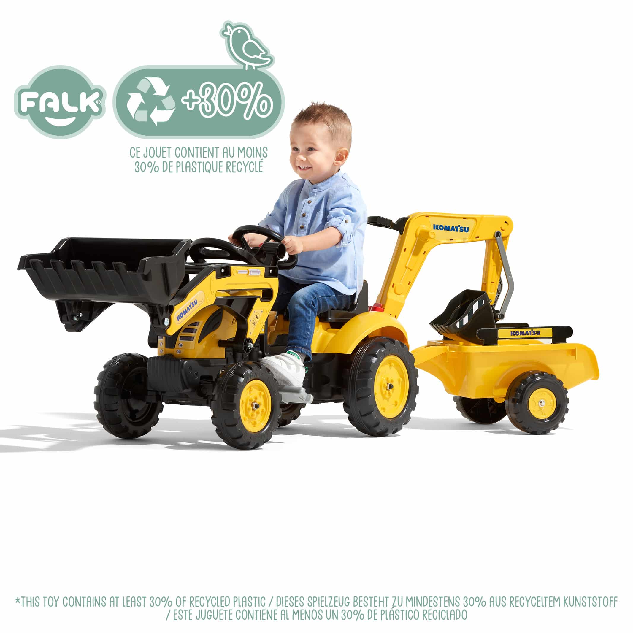 falk-komatsu-trettraktor-mit-bagger-und-anh-nger image 2