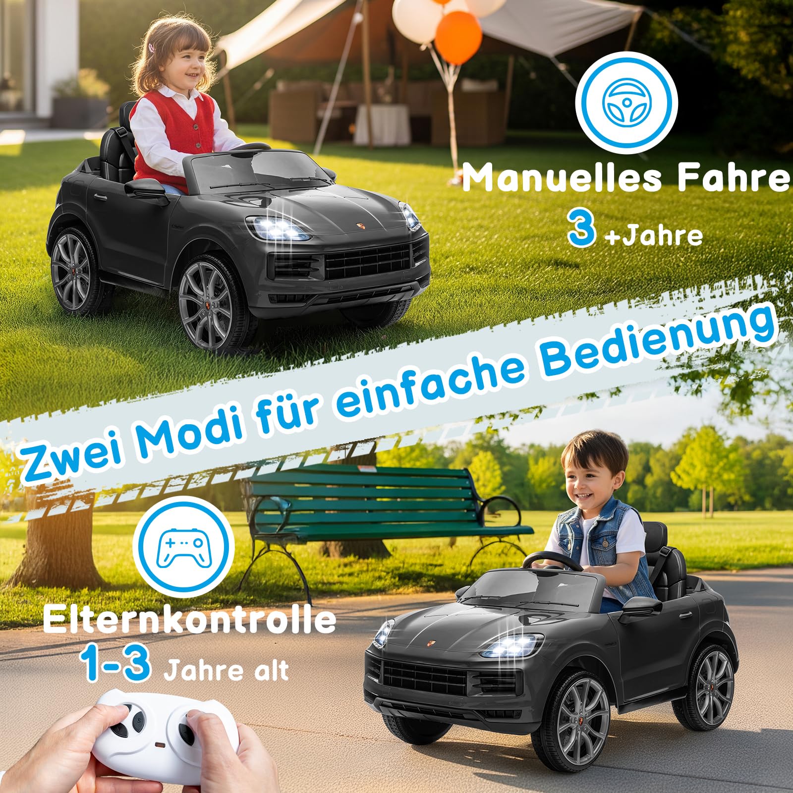 lalaho-kinder-elektroauto-12v-grau-fernbedienung-mp3 image 5