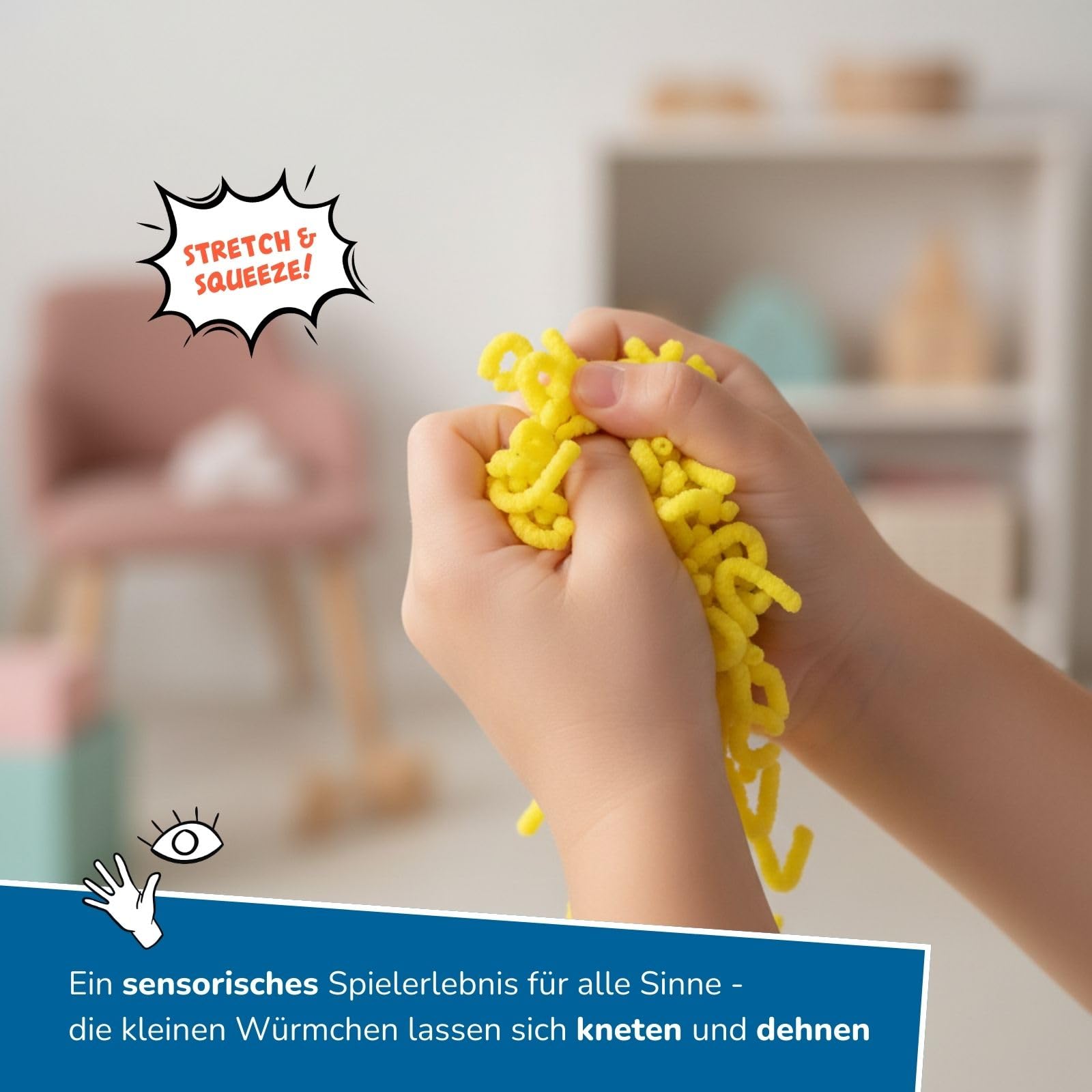 alldoro-squishy-worms-anti-stress-spielzeug-12er-set-gelb-120-g image 3
