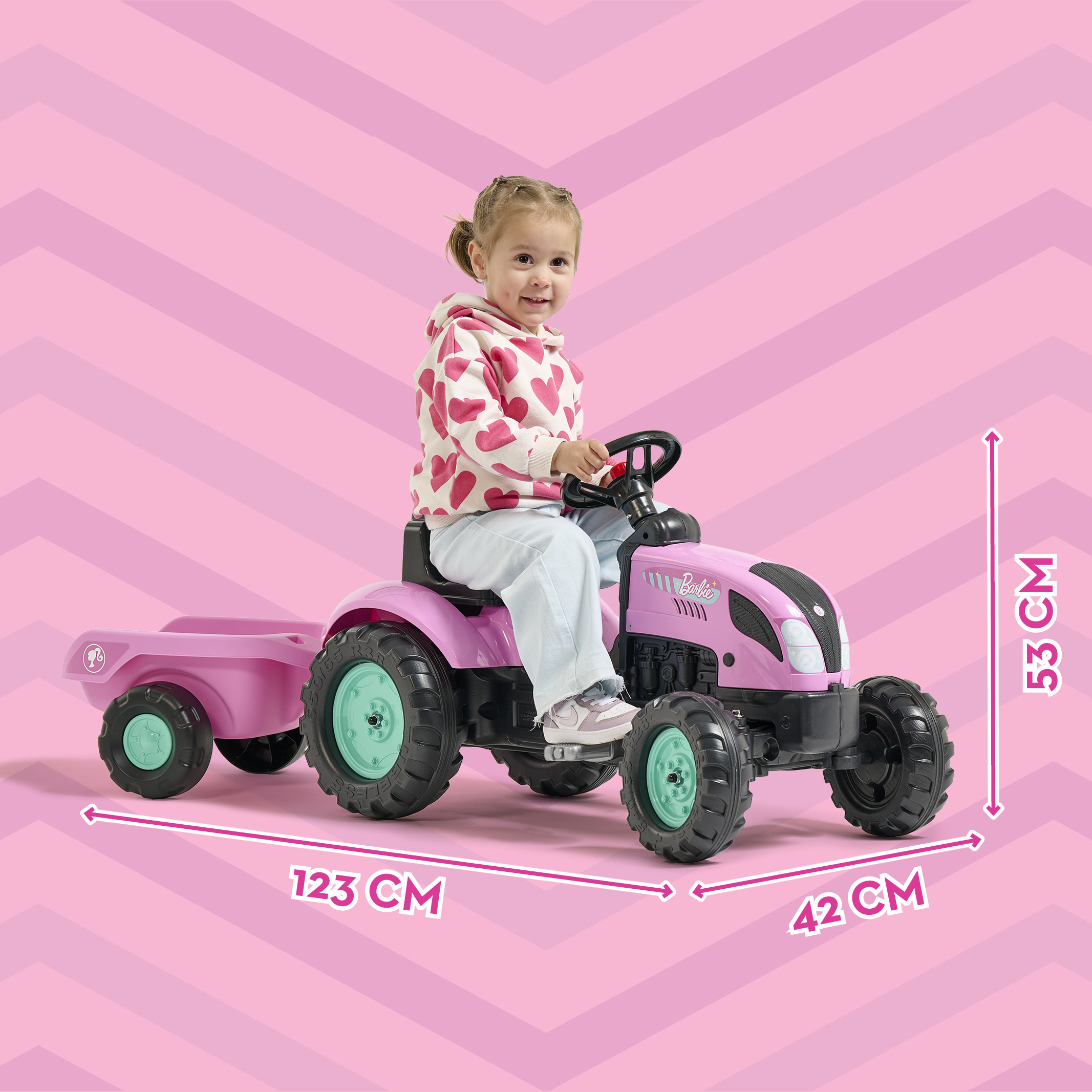 falk-tracteurs-barbie-trettraktor-mit-anh-nger-ab-2-jahren image 5