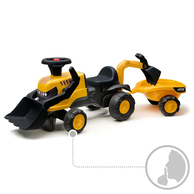 falk-jcb-rutschauto-bagger-mit-anh-nger-leise-r-der image 1