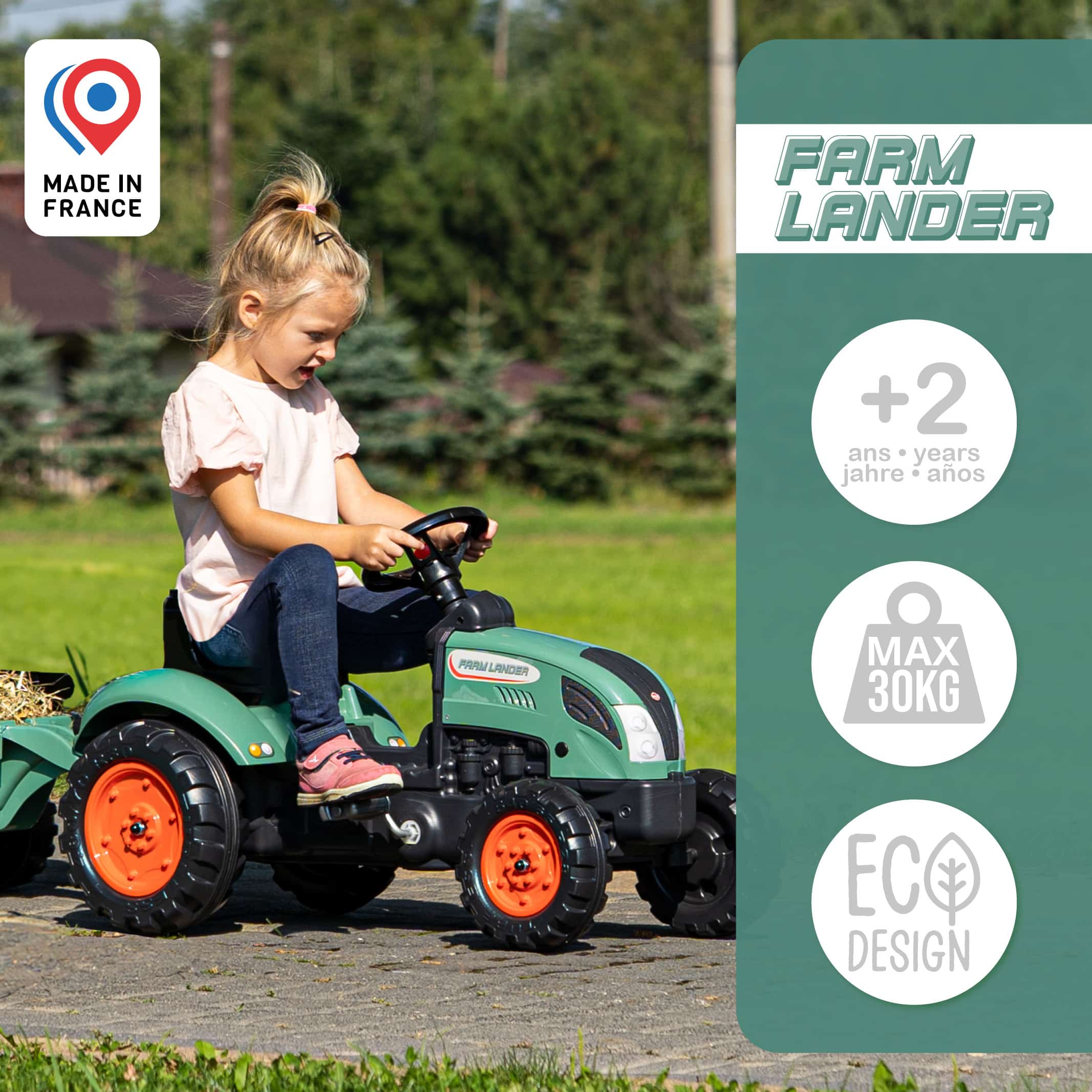 falk-farm-lander-trettraktor-mit-anh-nger-2-5-jahre image 4
