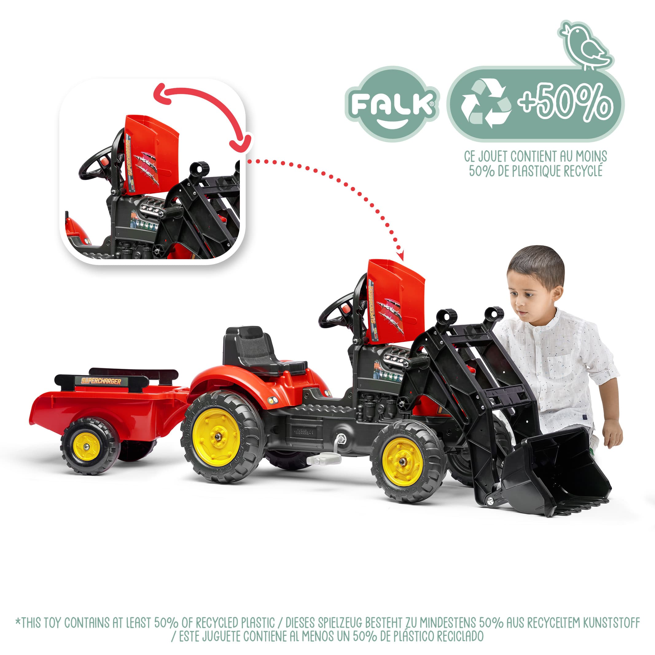 falk-supercharger-trettraktor-mit-anh-nger-2-5-jahre image 2