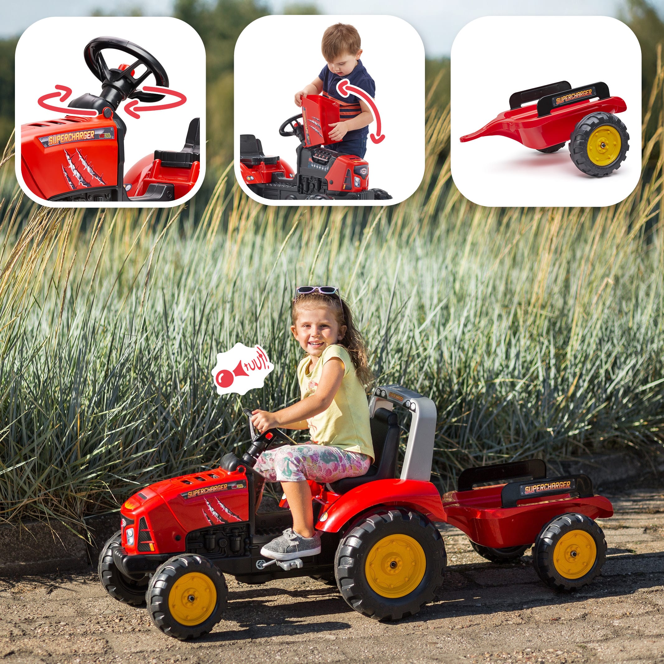 falk-supercharger-trettraktor-mit-anh-nger-3-7-jahre image 3