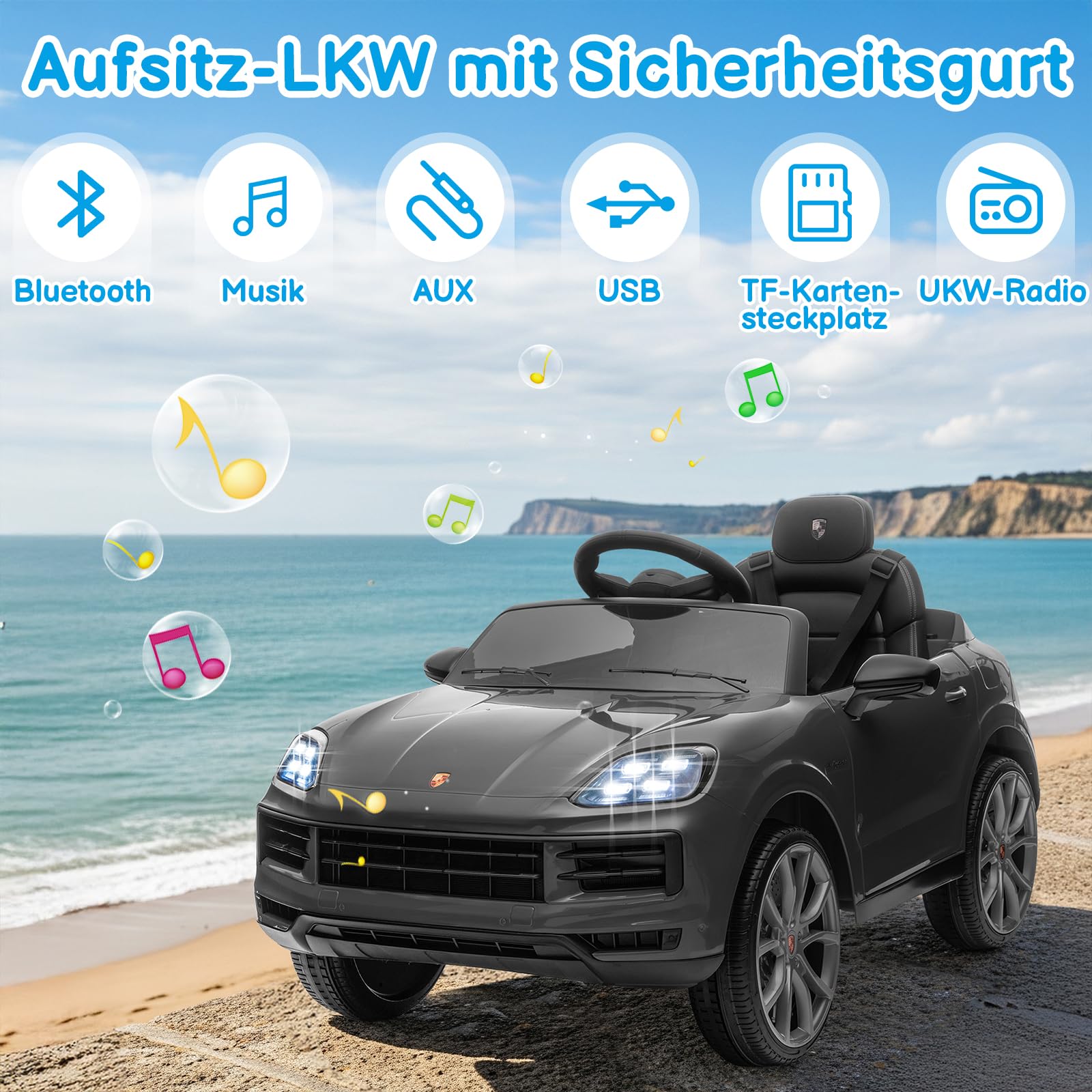 lalaho-kinder-elektroauto-12v-grau-fernbedienung-mp3 image 4