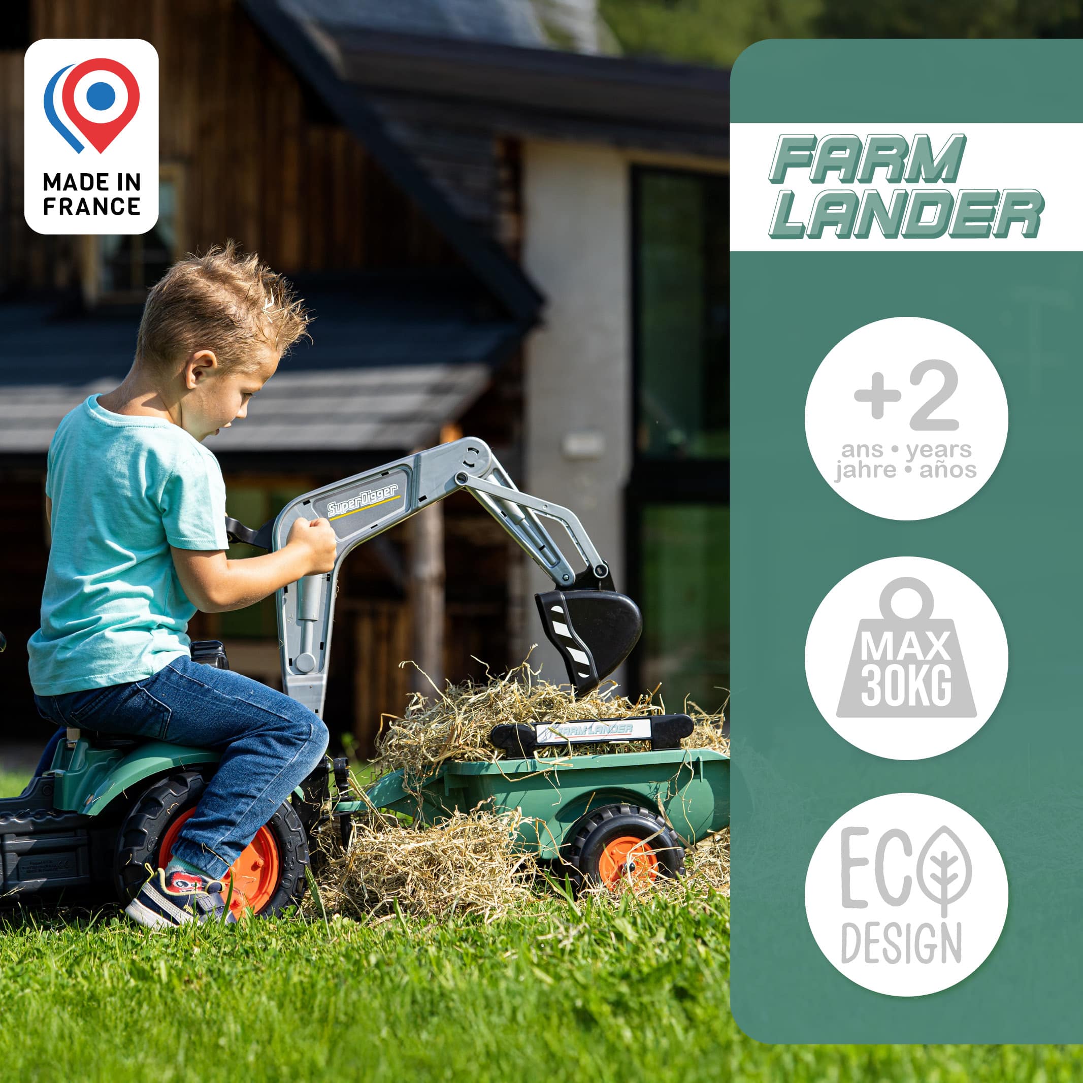 falk-farm-lander-tret-traktor-mit-bagger-2-5-jahre image 4