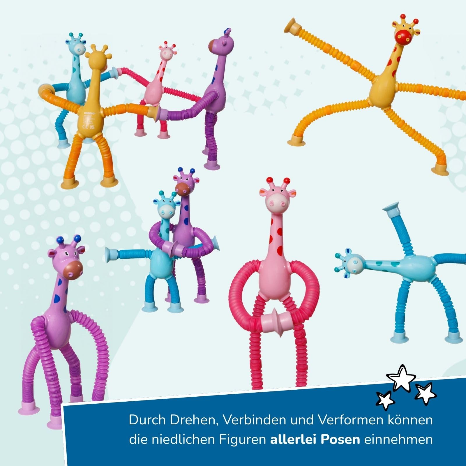 alldoro-motorikspielzeug-flexi-animals-giraffen-24er-saugn-pfe image 5