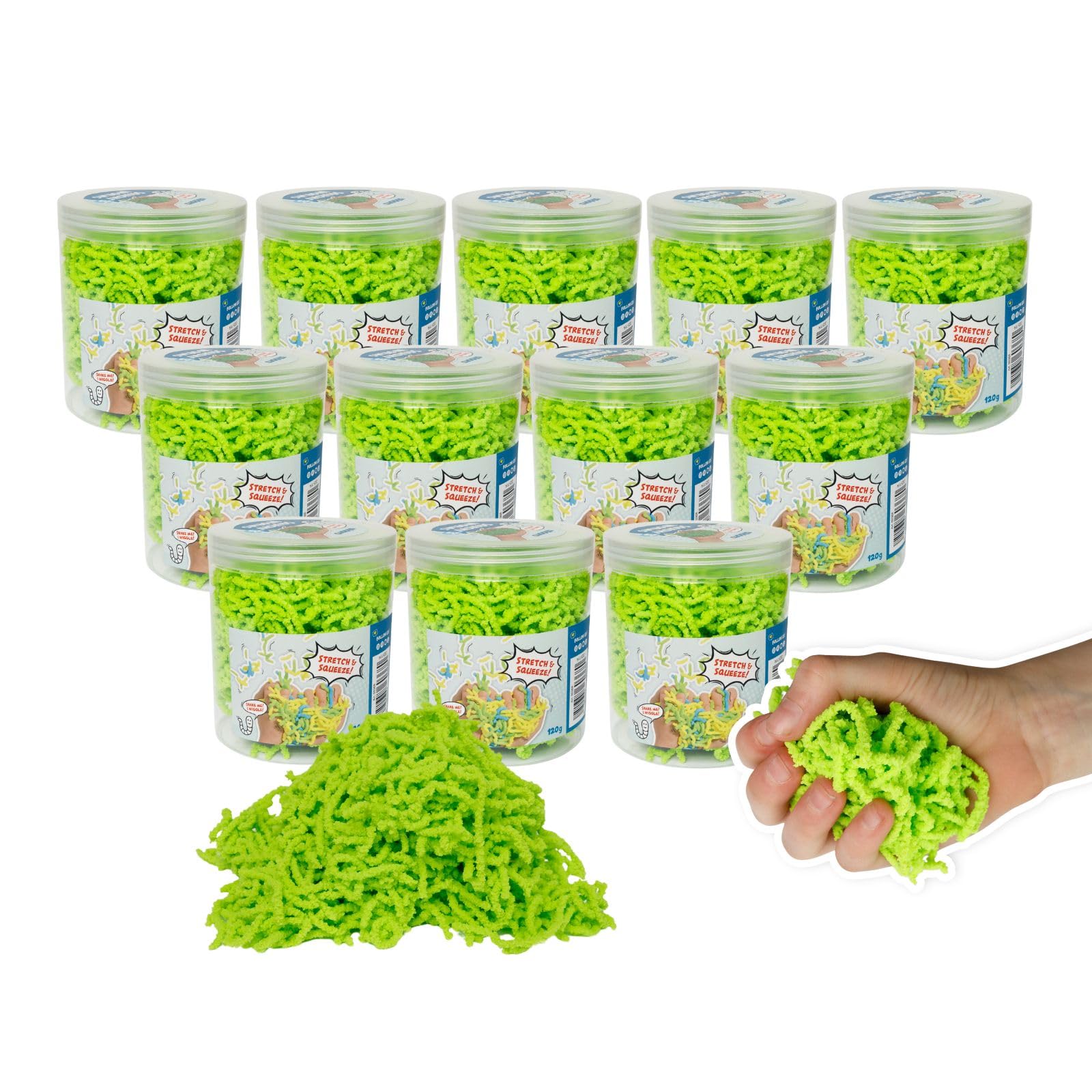 alldoro-squishy-worms-anti-stress-spielzeug-12er-set-gr-n-120-g image 1