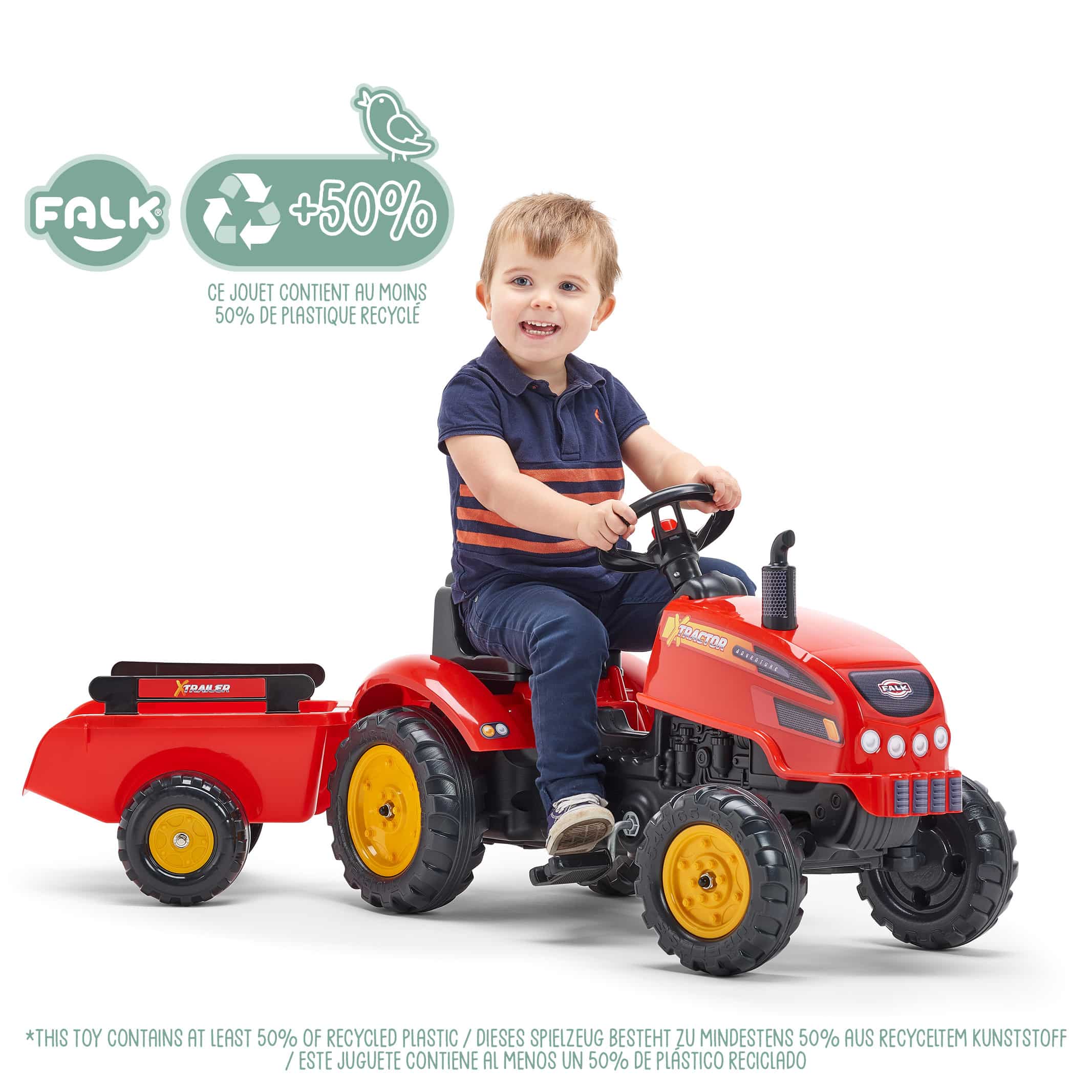 falk-x-tractor-trettraktor-mit-anh-nger-und-haube-2-5-j image 2