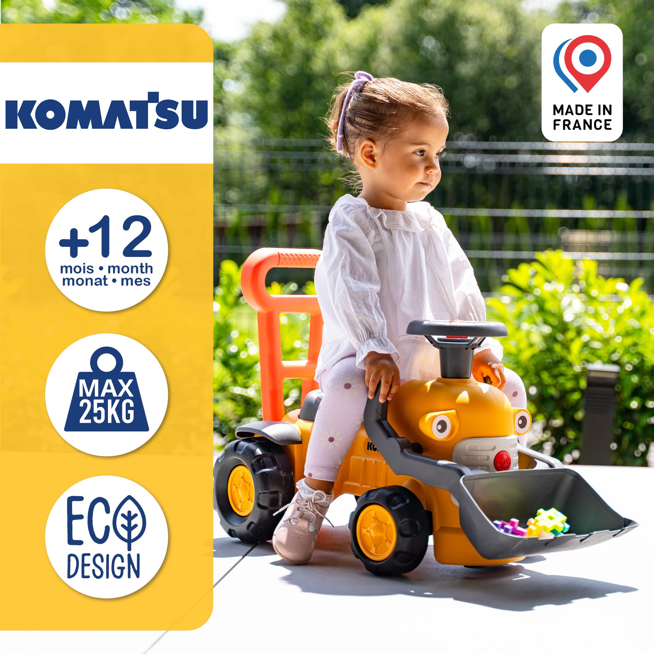 falk-porteurs-komatsu-bagger-baby-rutscher-gelb image 4