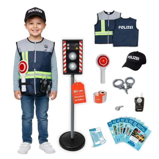 alldoro-polizei-set-verkleidung-blitzer-80-cm-licht-sound-3-6-j image 1