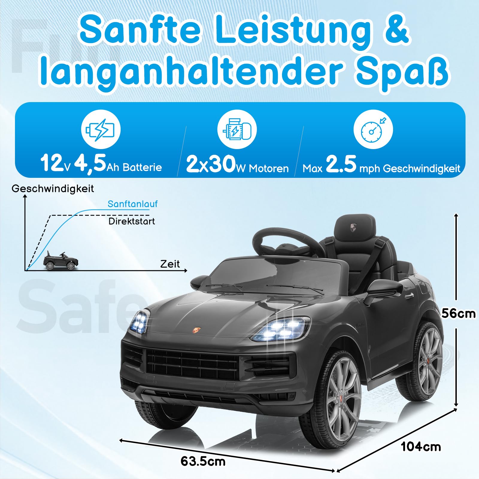 lalaho-kinder-elektroauto-12v-grau-fernbedienung-mp3 image 8