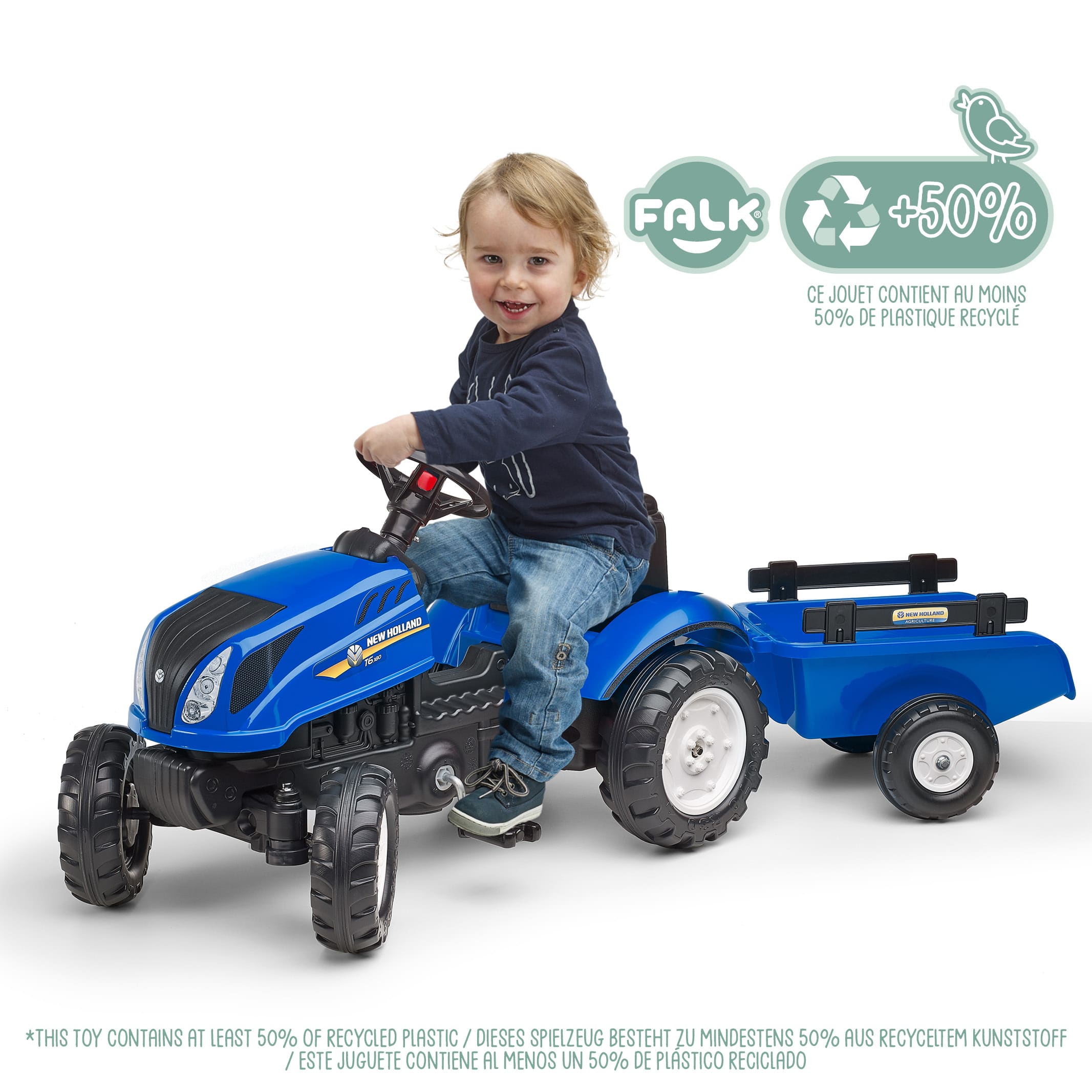 falk-new-holland-t6-tret-traktor-mit-anh-nger-2-5-jahre image 2