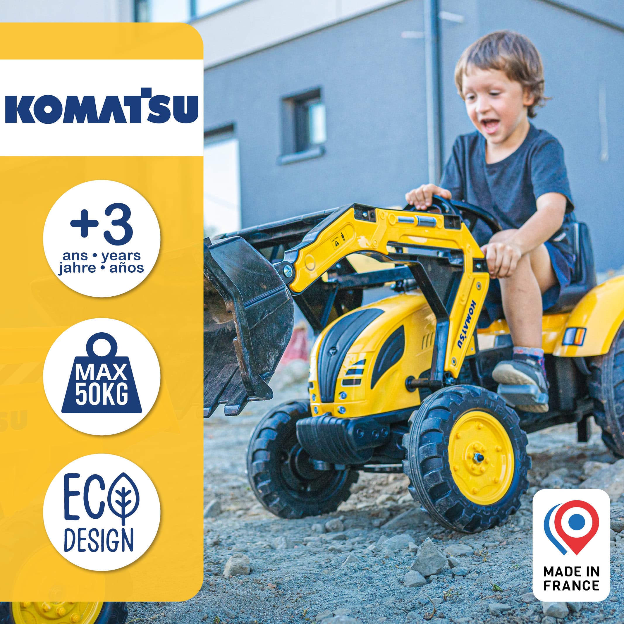 falk-komatsu-maxi-tretbagger-mit-anh-nger-3-7-jahre image 4