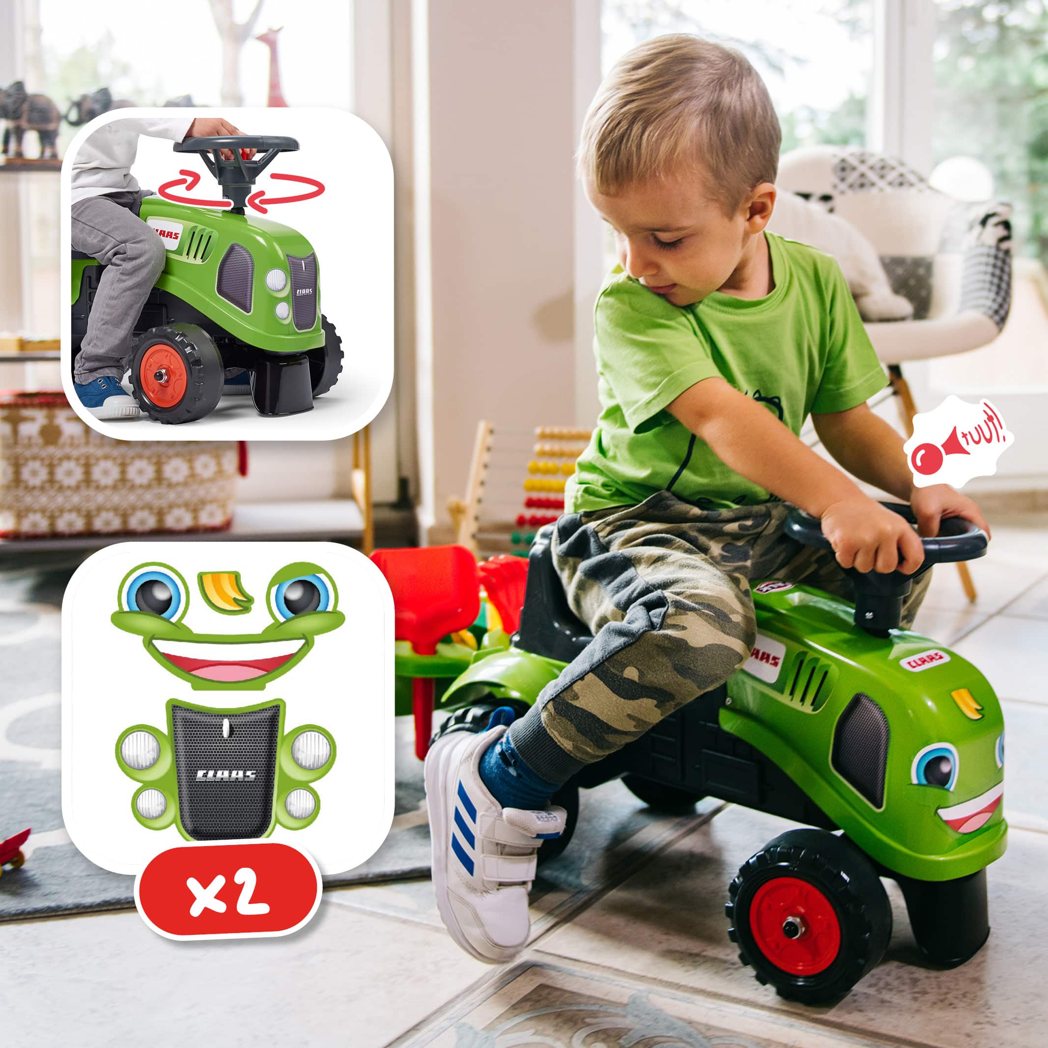 falk-porteurs-claas-traktor-rutscher-mit-anh-nger-ab-1-jahr image 3