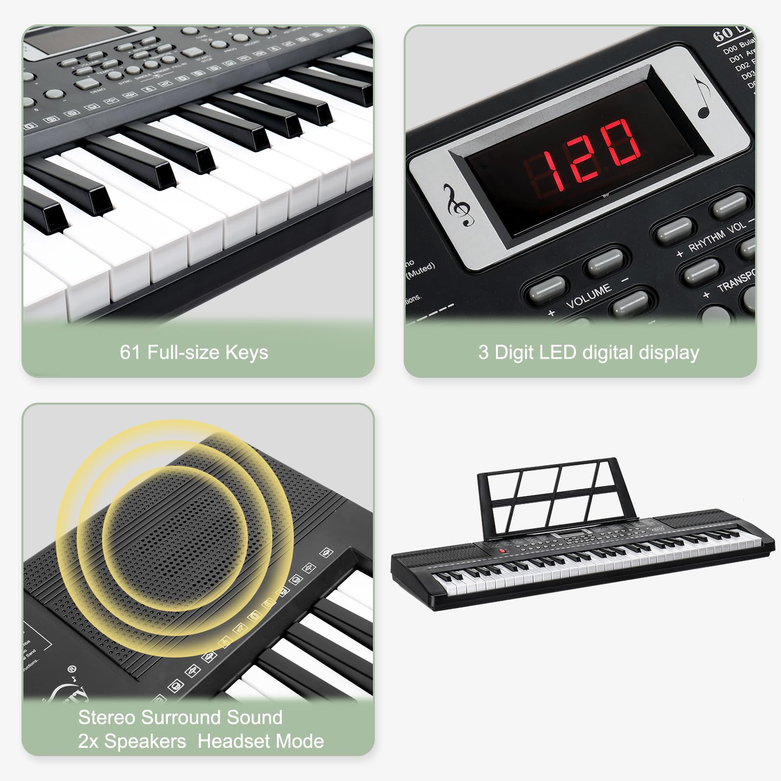 lalaho-keyboard-piano-61-tasten-e-piano-mit-st-nder-set image 2