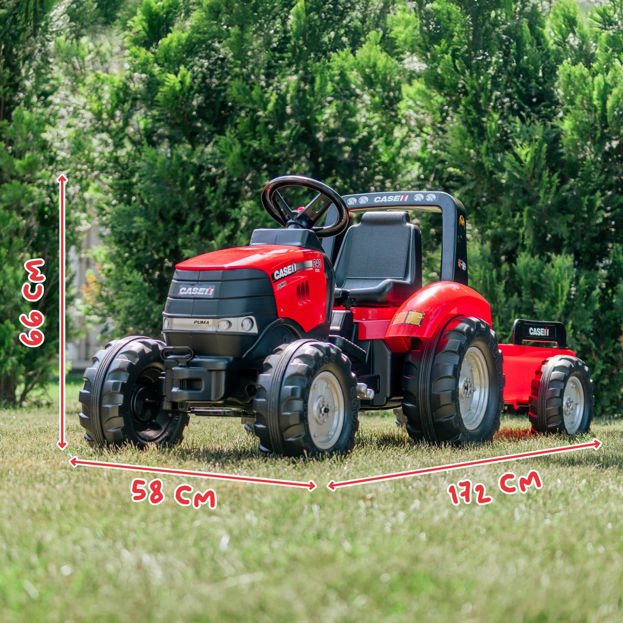 falk-case-ih-trettraktor-mit-anh-nger-und-hupe image 5