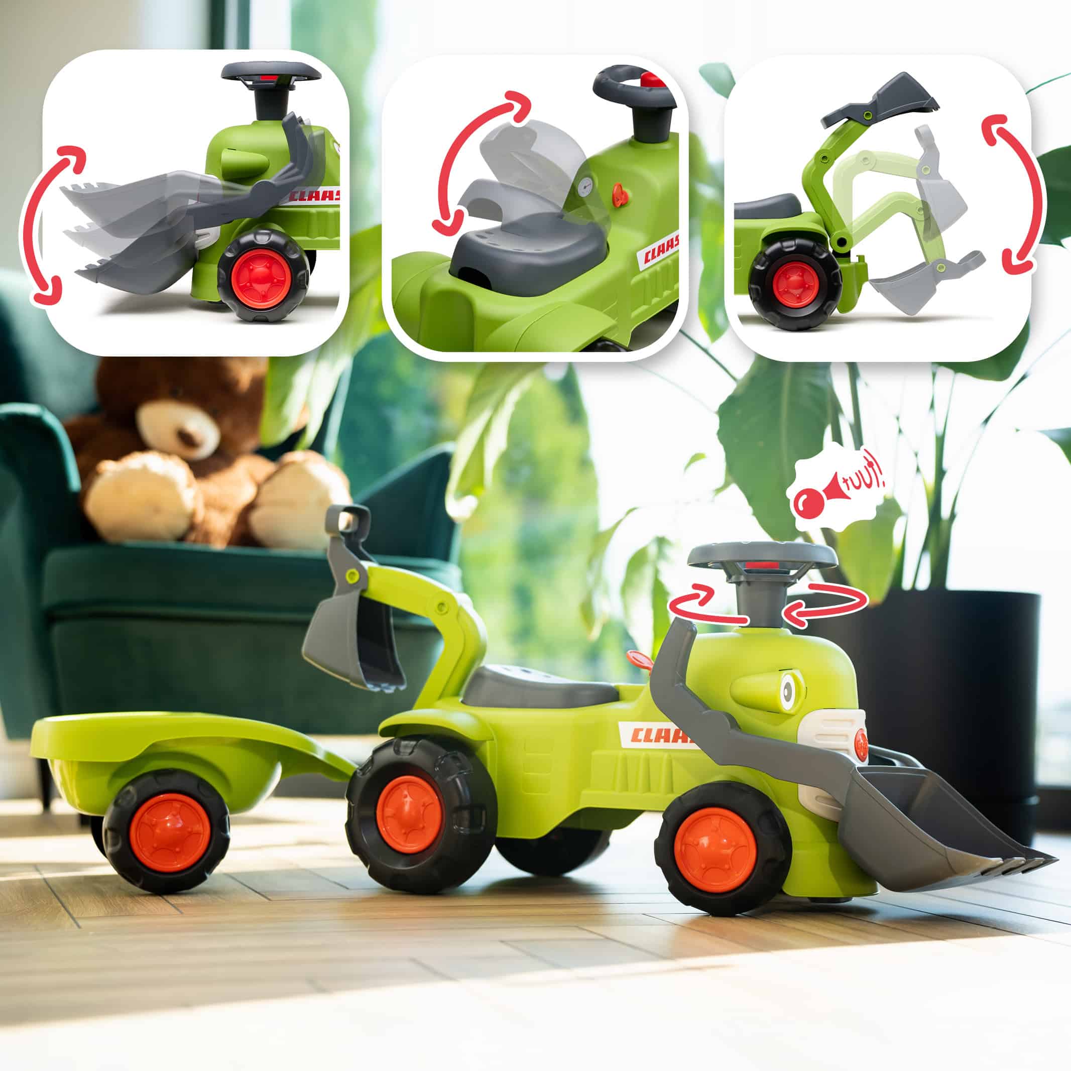 falk-claas-rutsch-traktor-mit-bagger-schaufel-und-anh-nger image 3
