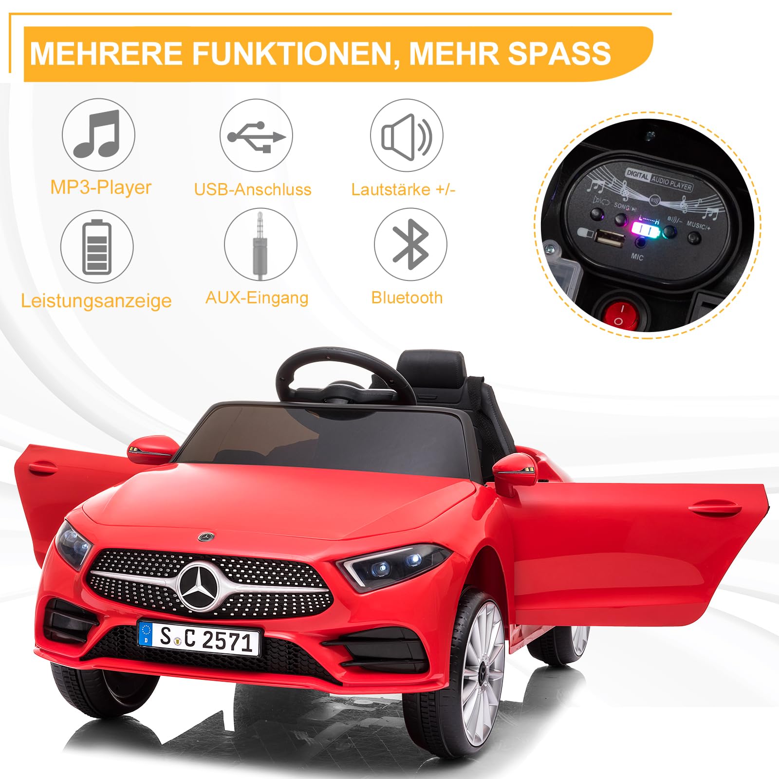 lalaho-kids-electric-car-mercedes-elektroauto-rot-12v image 4