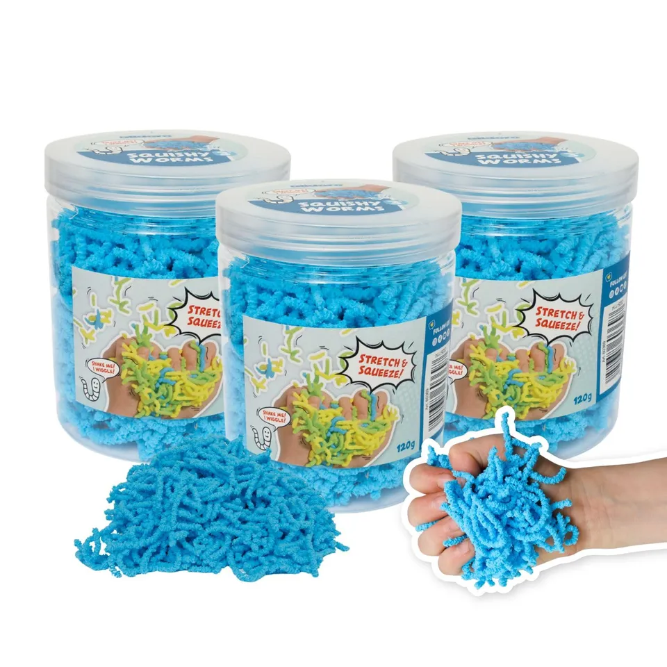 alldoro-squishy-worms-anti-stress-spielzeug-3er-set-blau-120-g image 1