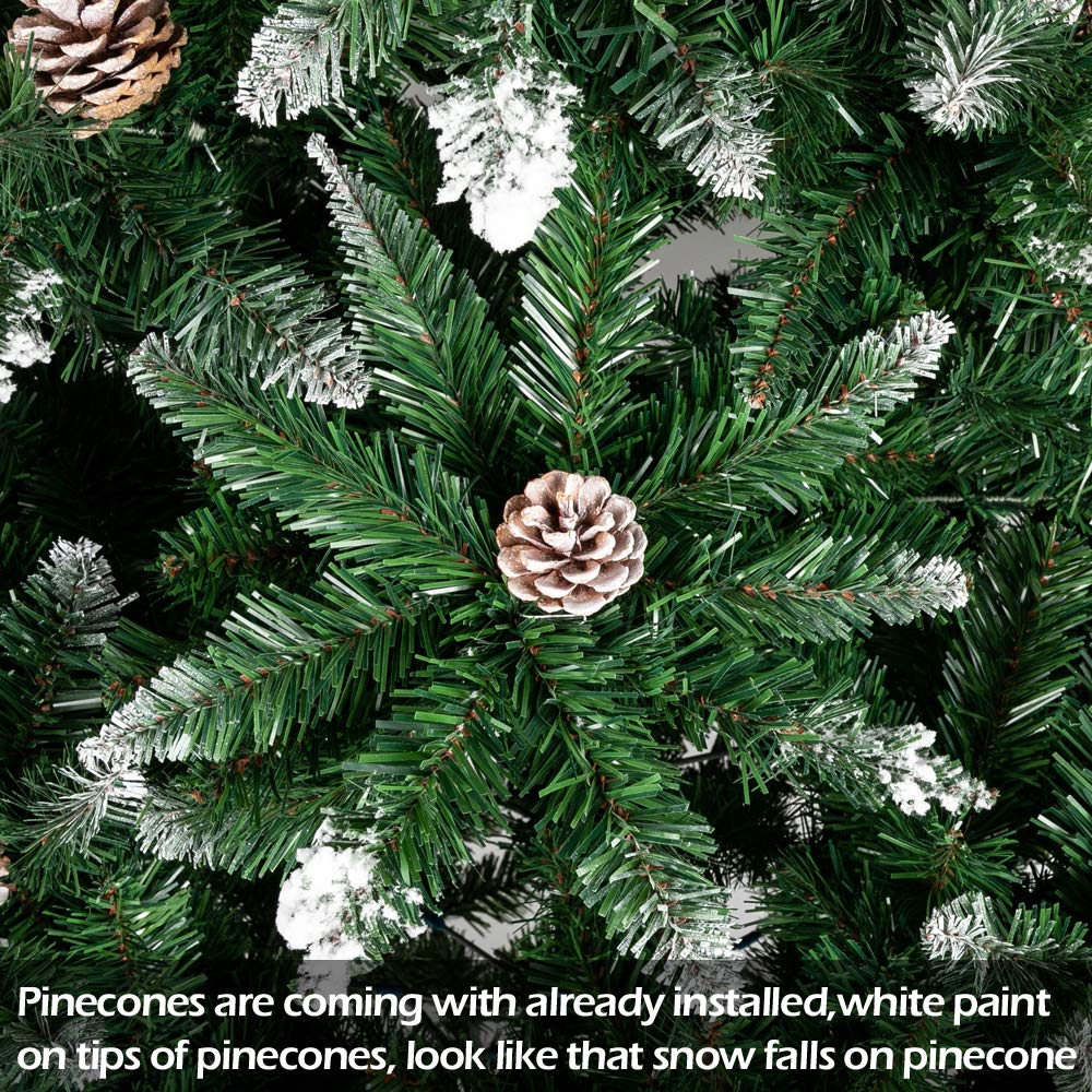 lalaho-weihnachtsbaum-150-cm-k-nstlich-tannenbaum-zapfen-schnee image 6