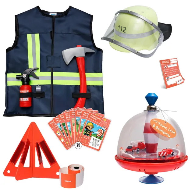alldoro-feuerwehr-spielset-mit-brummkreisel-kost-mset-9-tlg image 1
