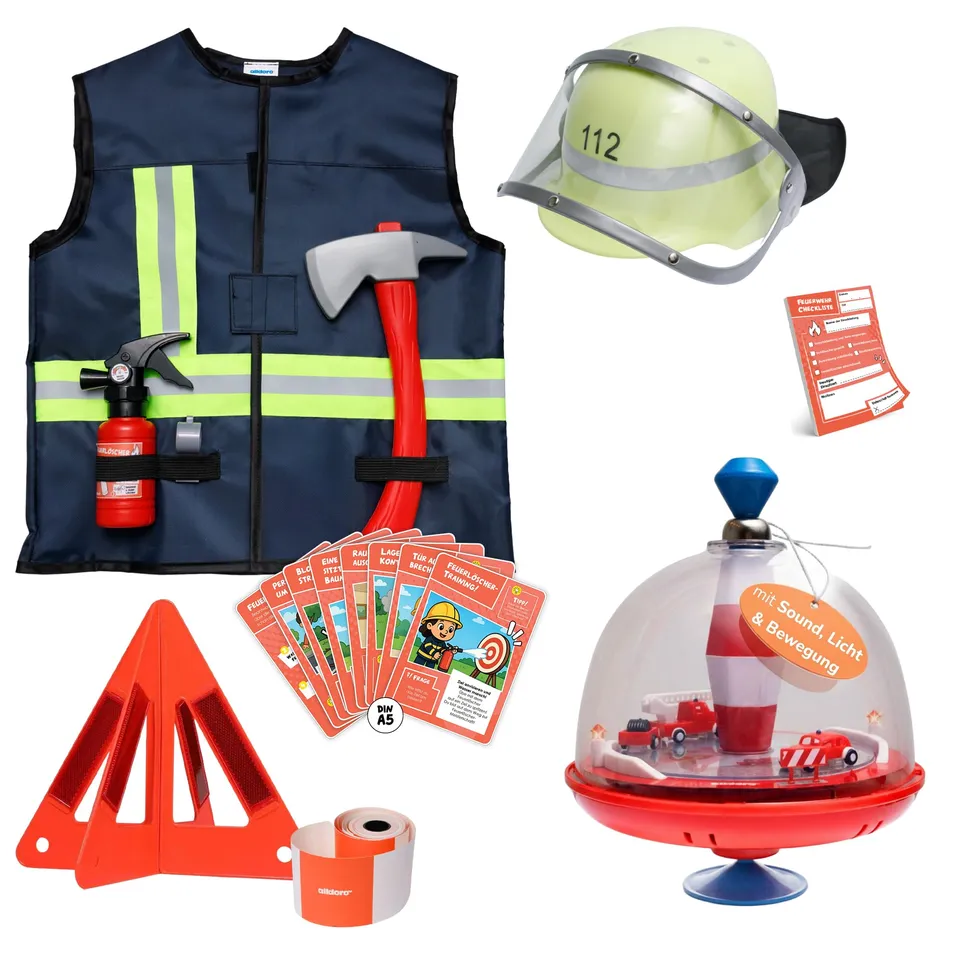 alldoro-feuerwehr-spielset-mit-brummkreisel-kost-mset-9-tlg image 1