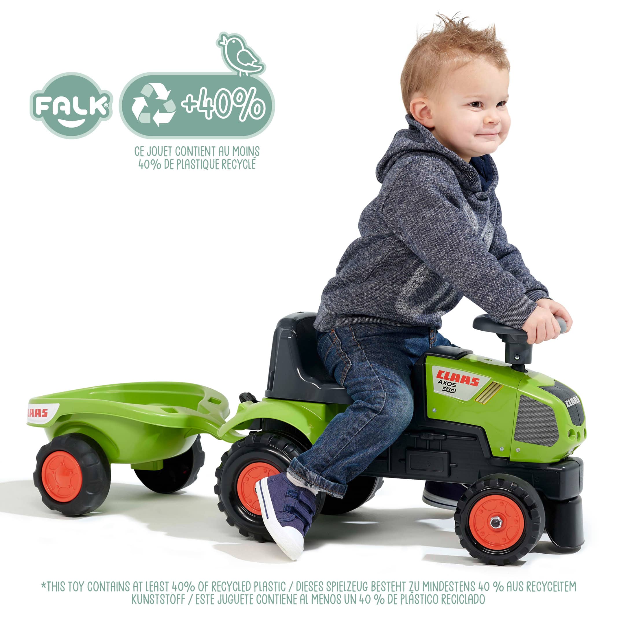 falk-baby-claas-axos-310-rutschauto-mit-anh-nger-1-3-j image 2