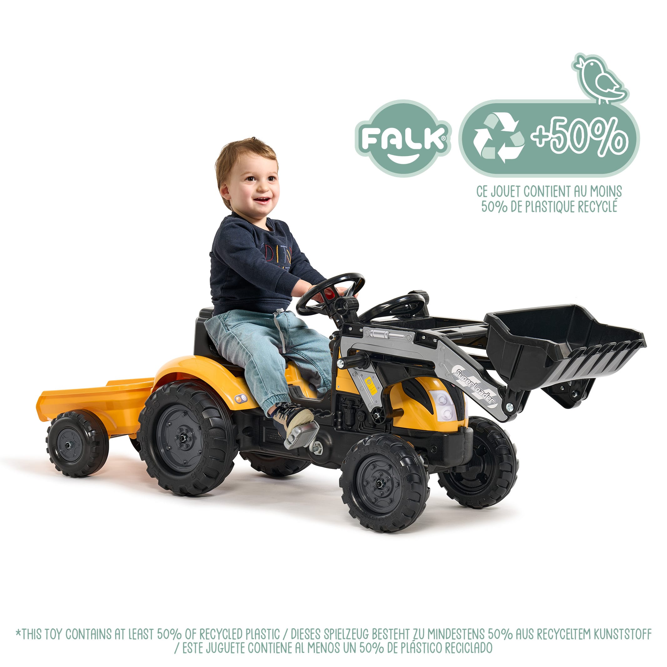 falk-tractopelles-mighty-builder-tret-traktor-anh-nger image 2