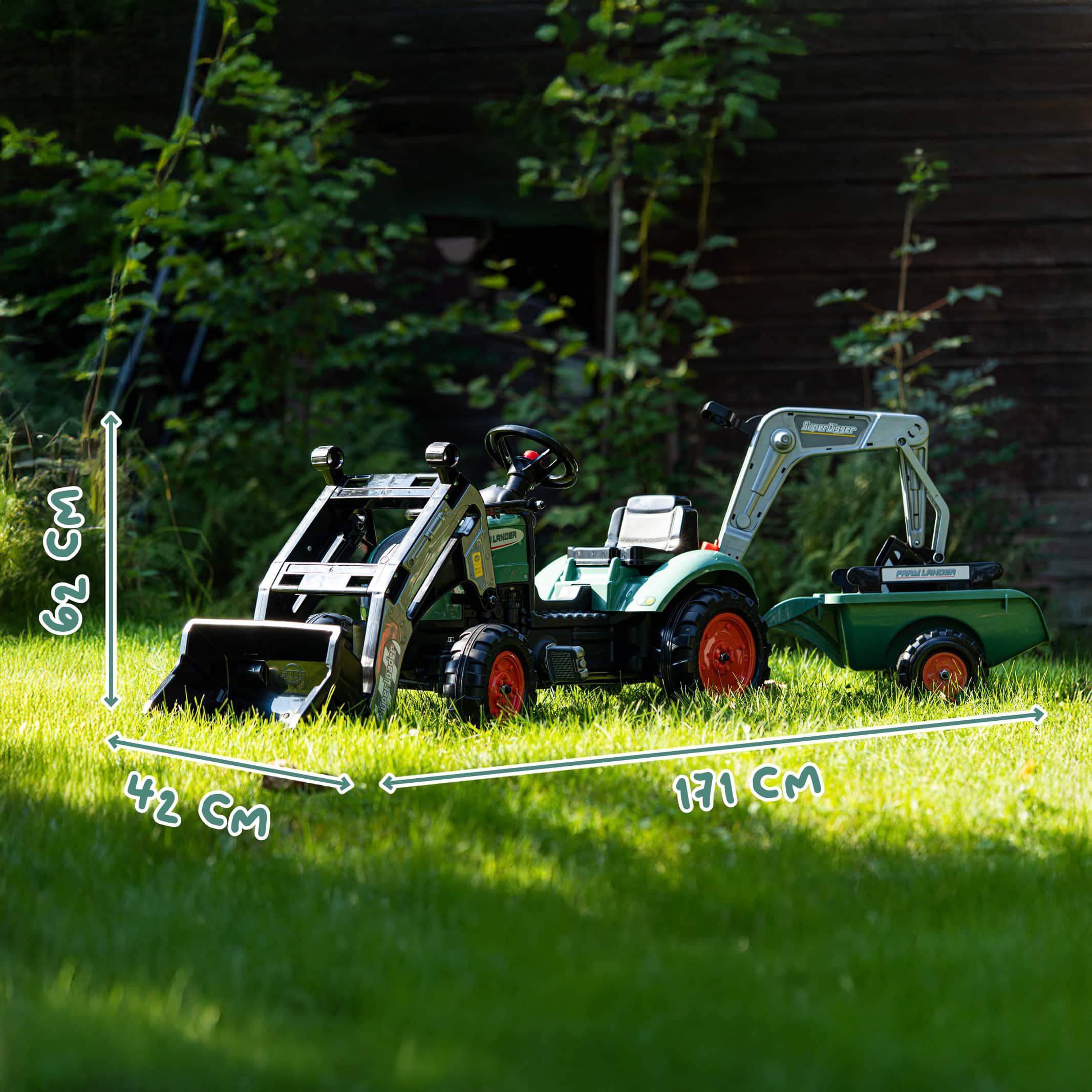 falk-farm-lander-tret-traktor-mit-bagger-2-5-jahre image 5