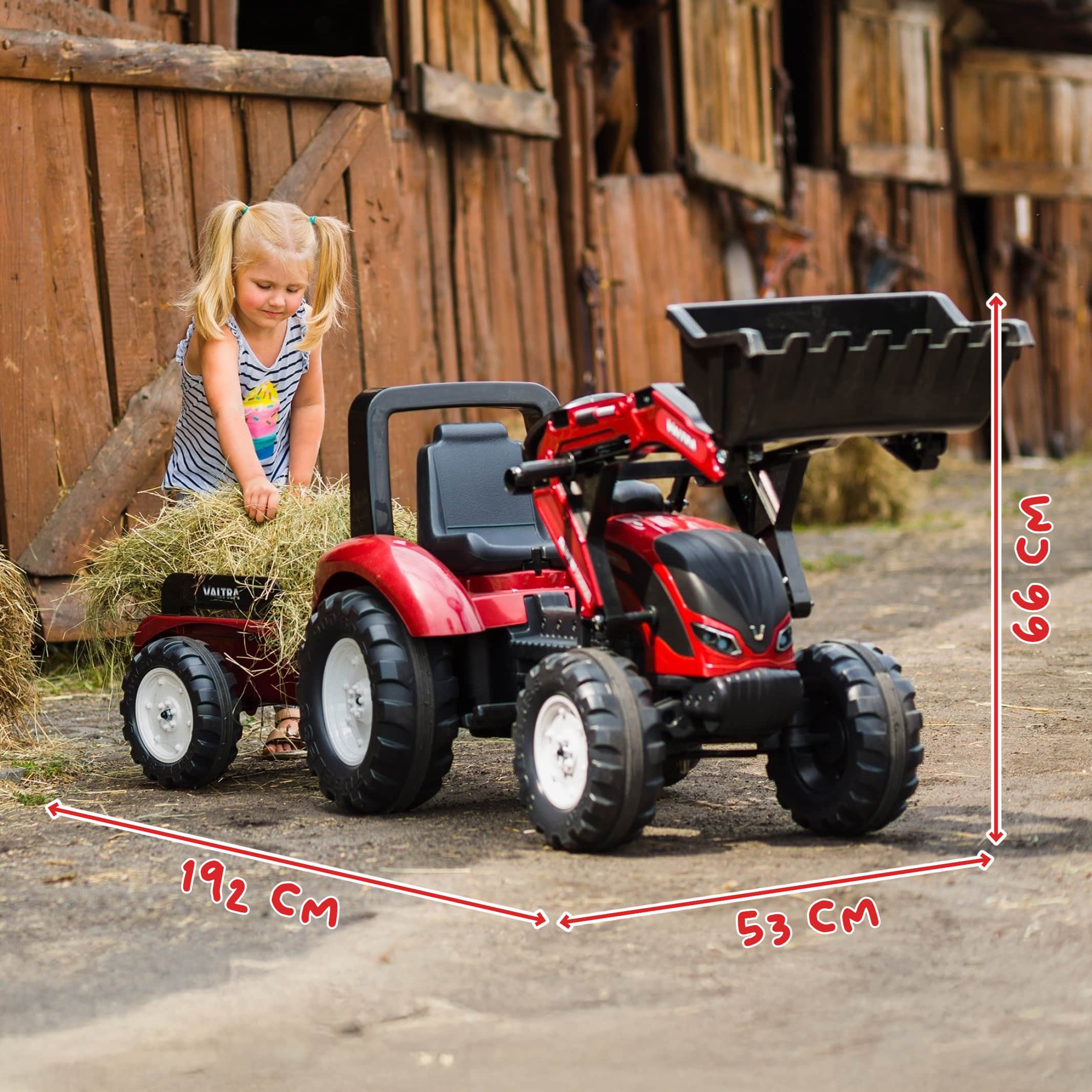 falk-valtra-s4-trettraktor-rot-mit-schaufel-und-anh-nger image 5
