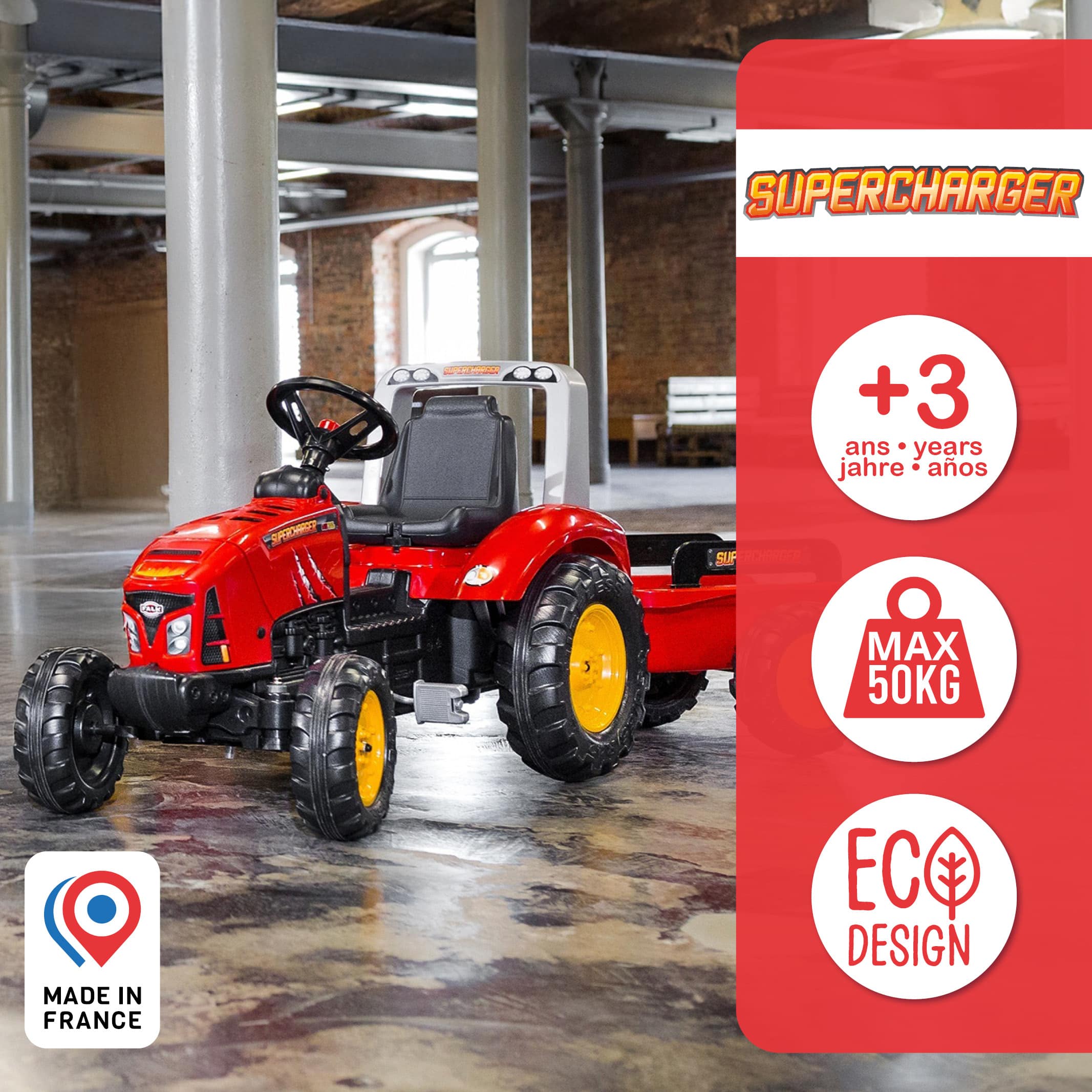 falk-supercharger-trettraktor-mit-anh-nger-3-7-jahre image 4