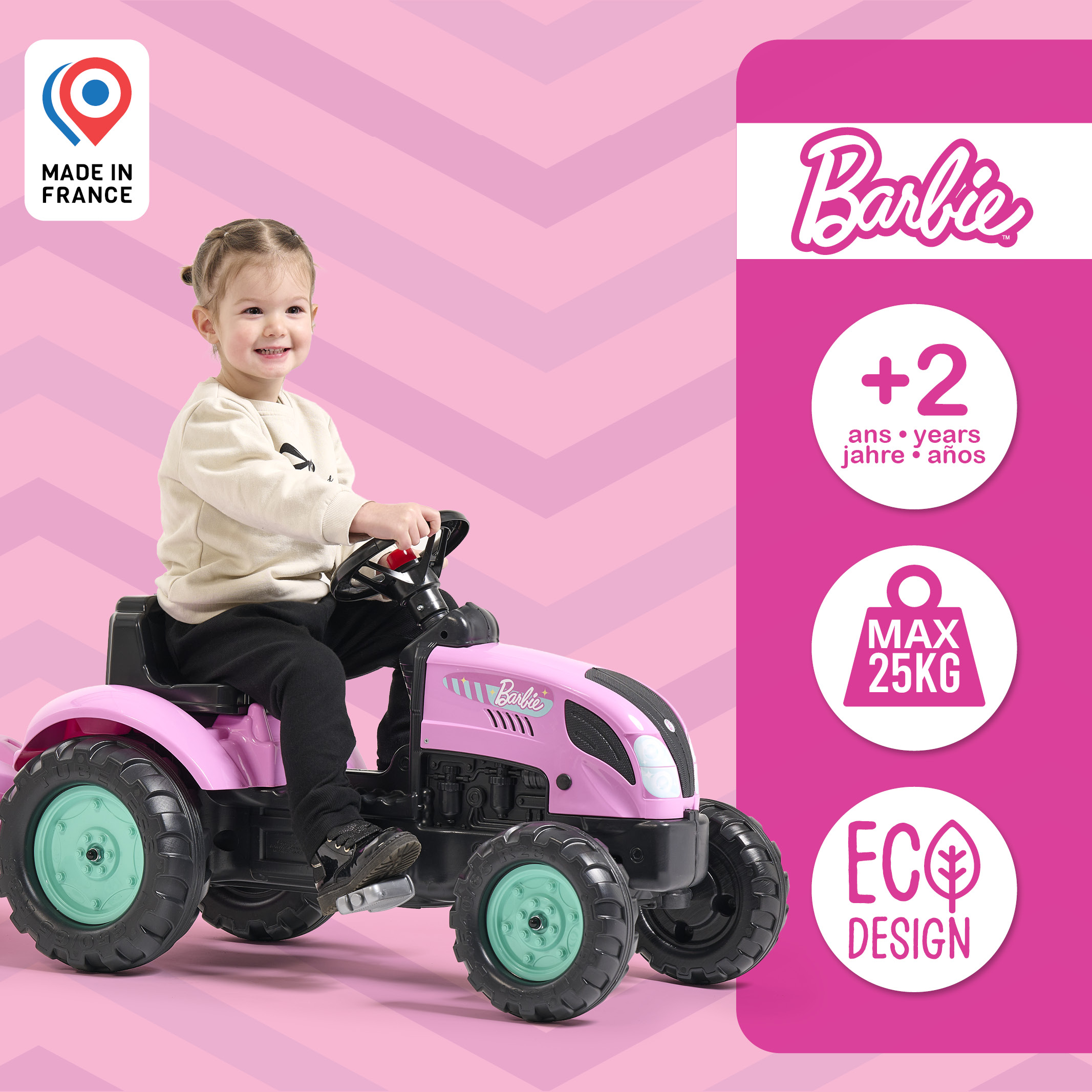 falk-tracteurs-barbie-trettraktor-mit-anh-nger-ab-2-jahren image 4