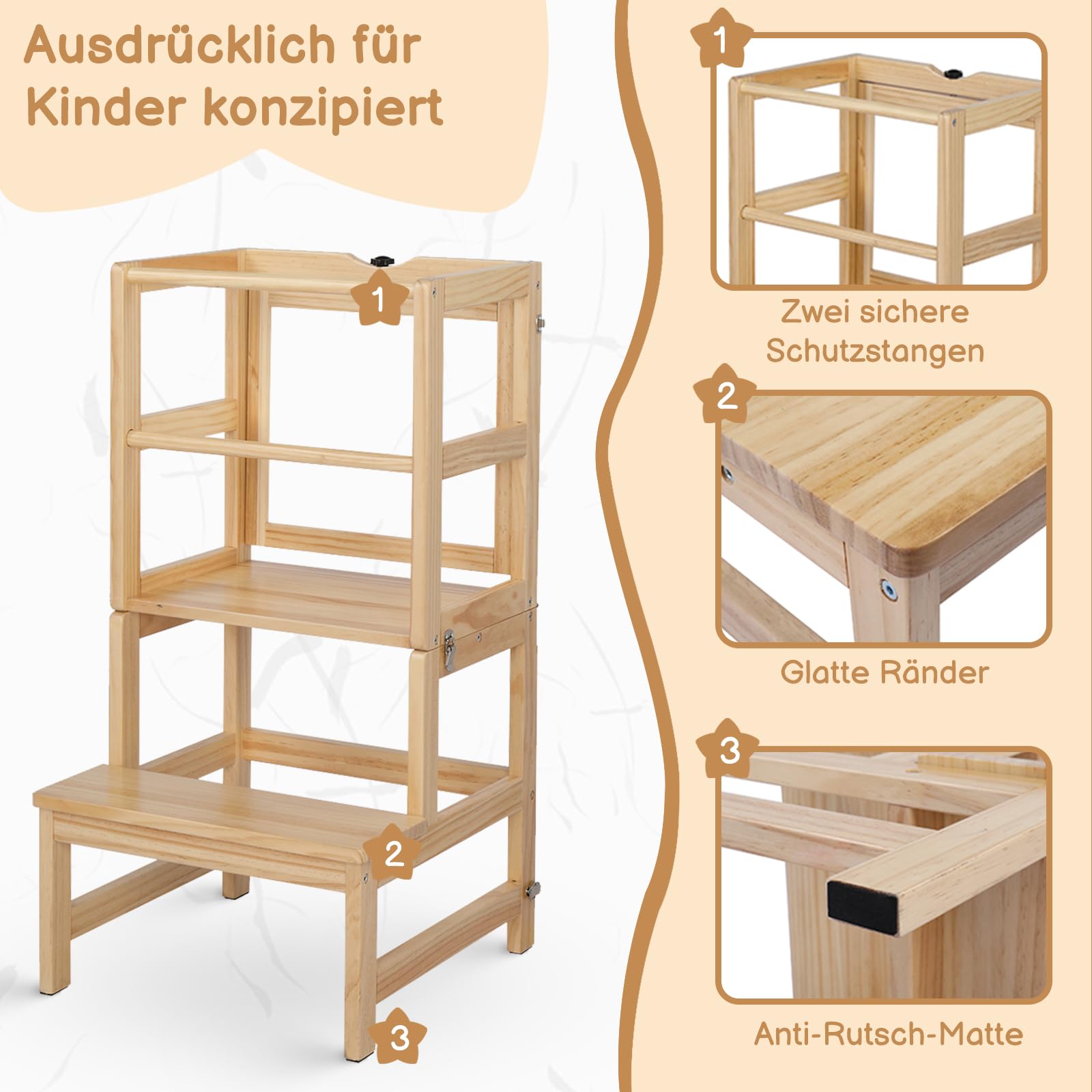 lalaho-lernturm-holz-klappbar-natur-mit-tafel-ab-1-jahr image 6