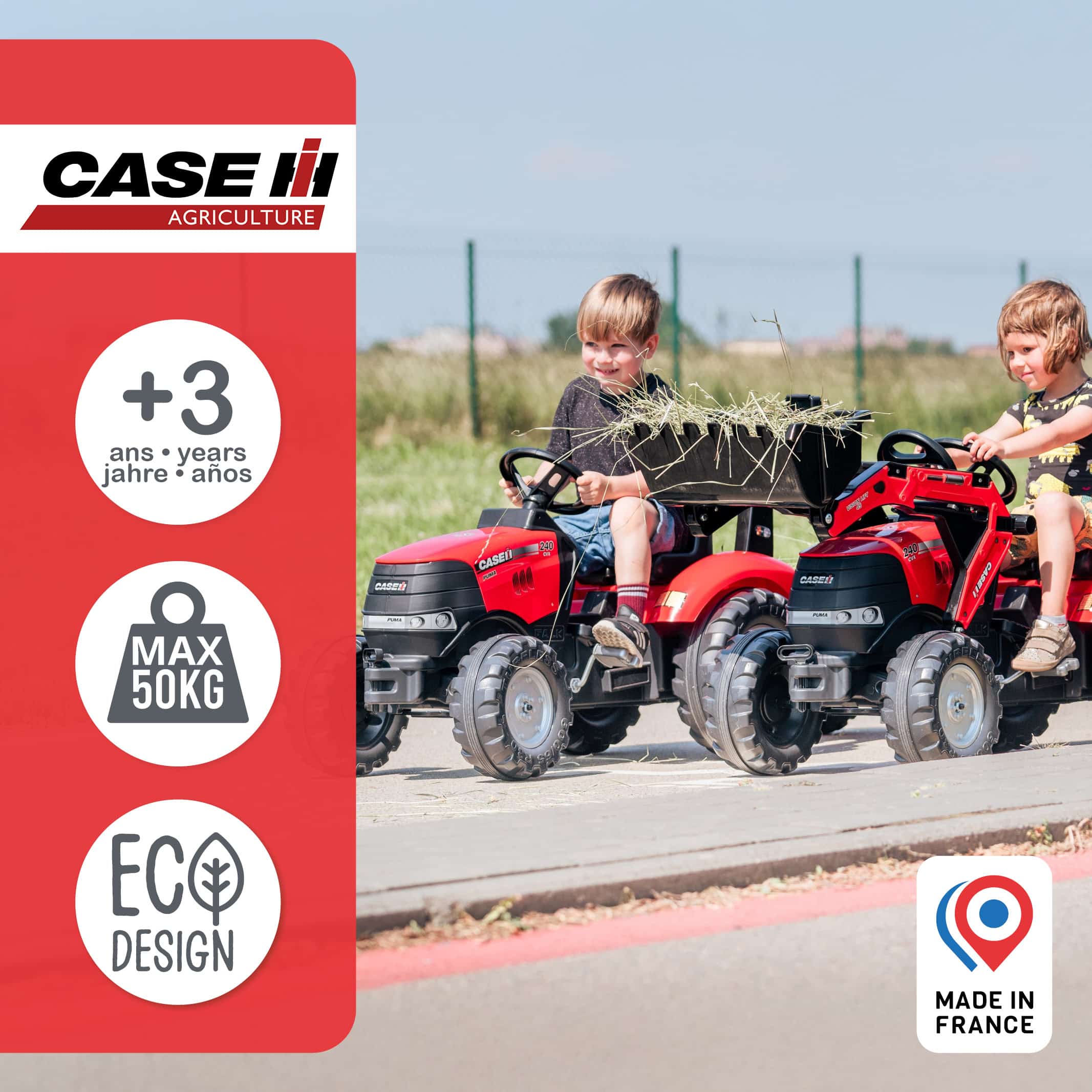 falk-case-ih-trettraktor-mit-anh-nger-und-hupe image 4