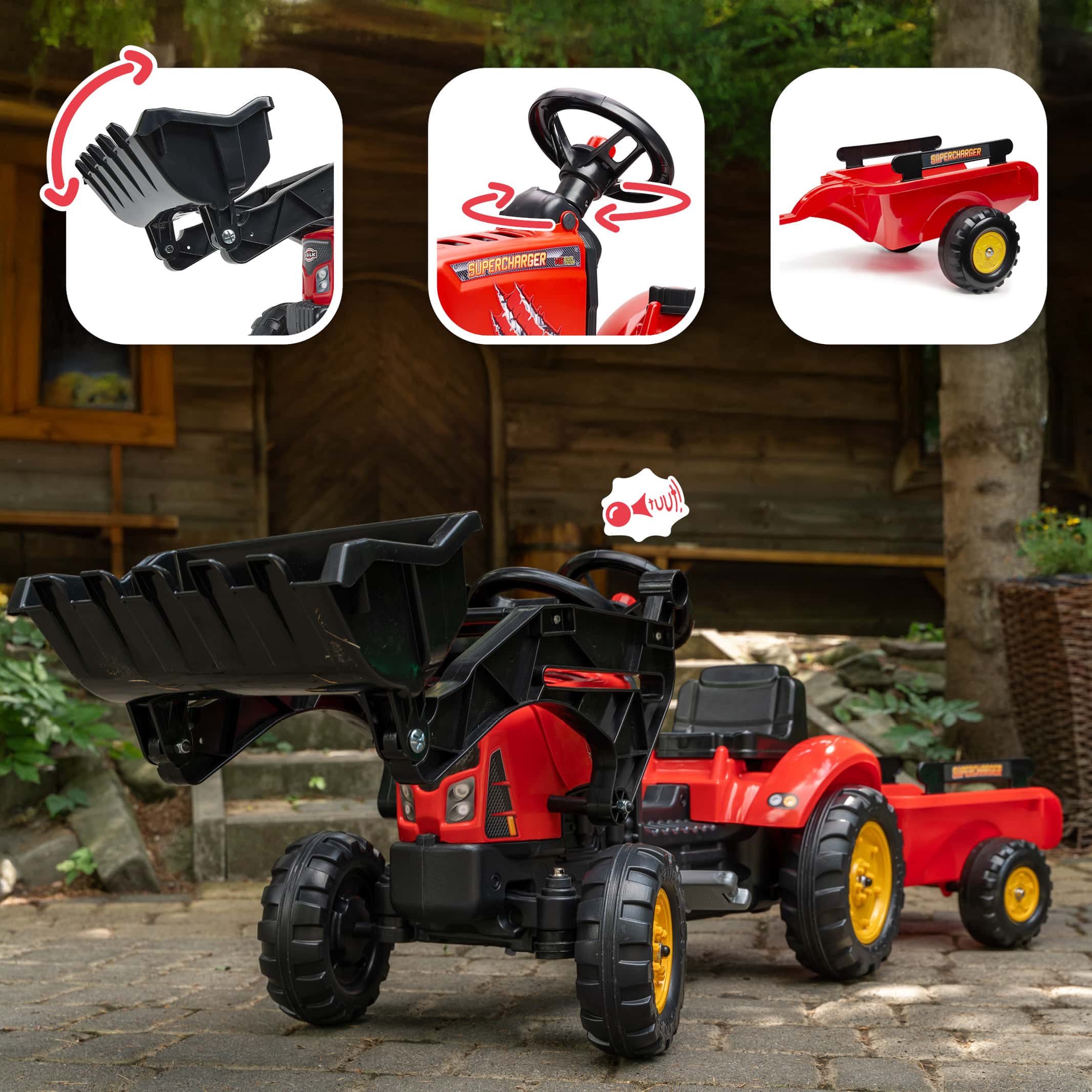 falk-supercharger-trettraktor-mit-anh-nger-2-5-jahre image 3