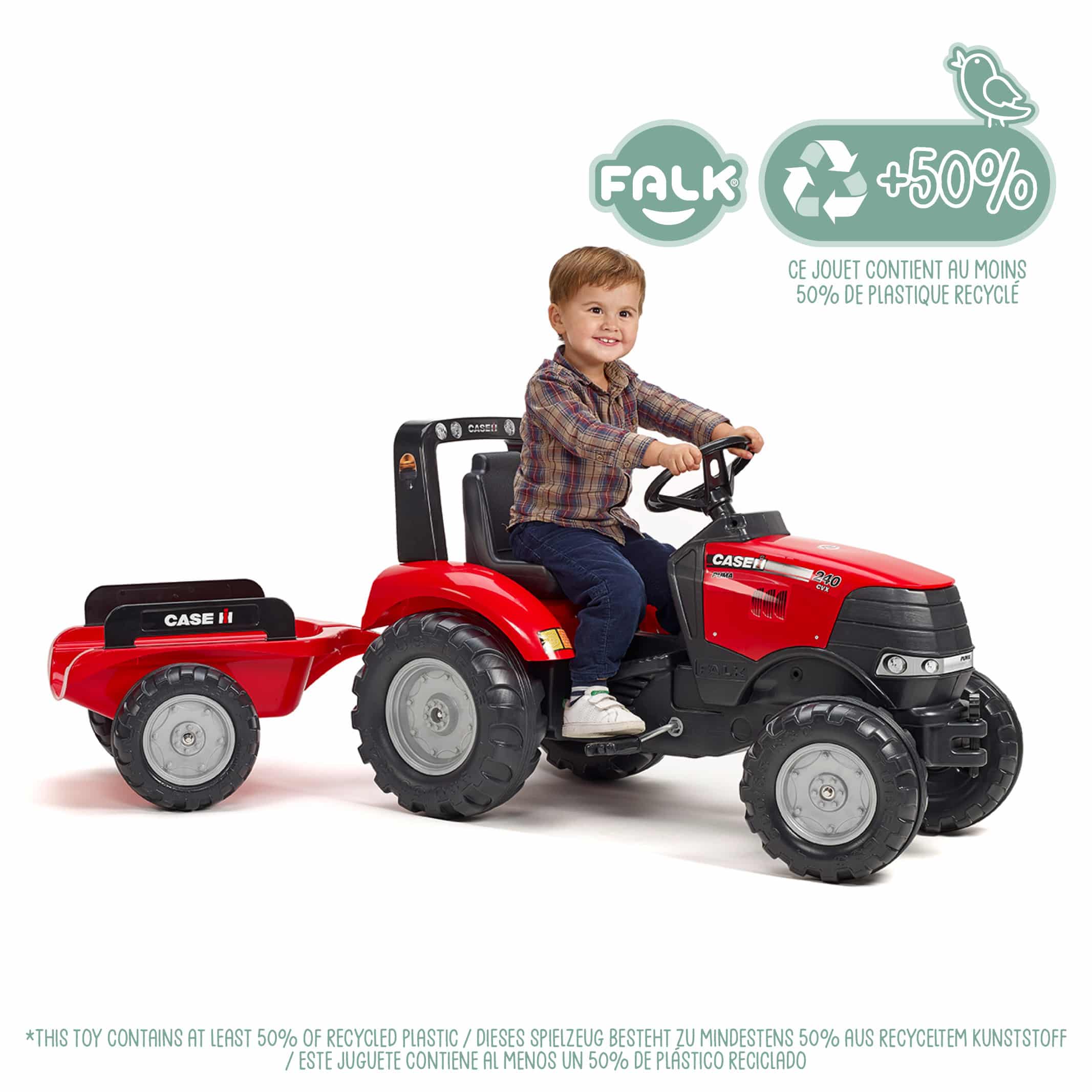 falk-case-ih-trettraktor-mit-anh-nger-und-hupe image 2