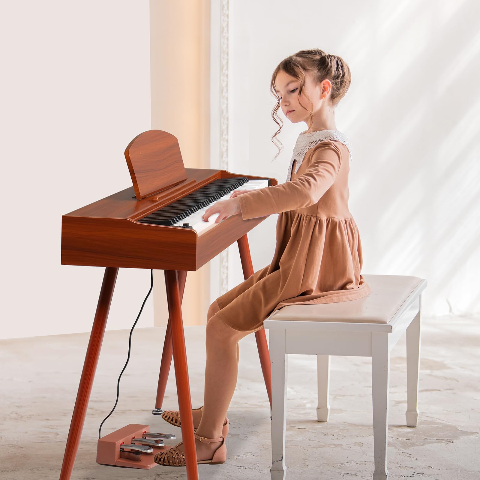 lalaho-e-piano-88-tasten-digitalpiano-rotbraun-gewichtet image 6
