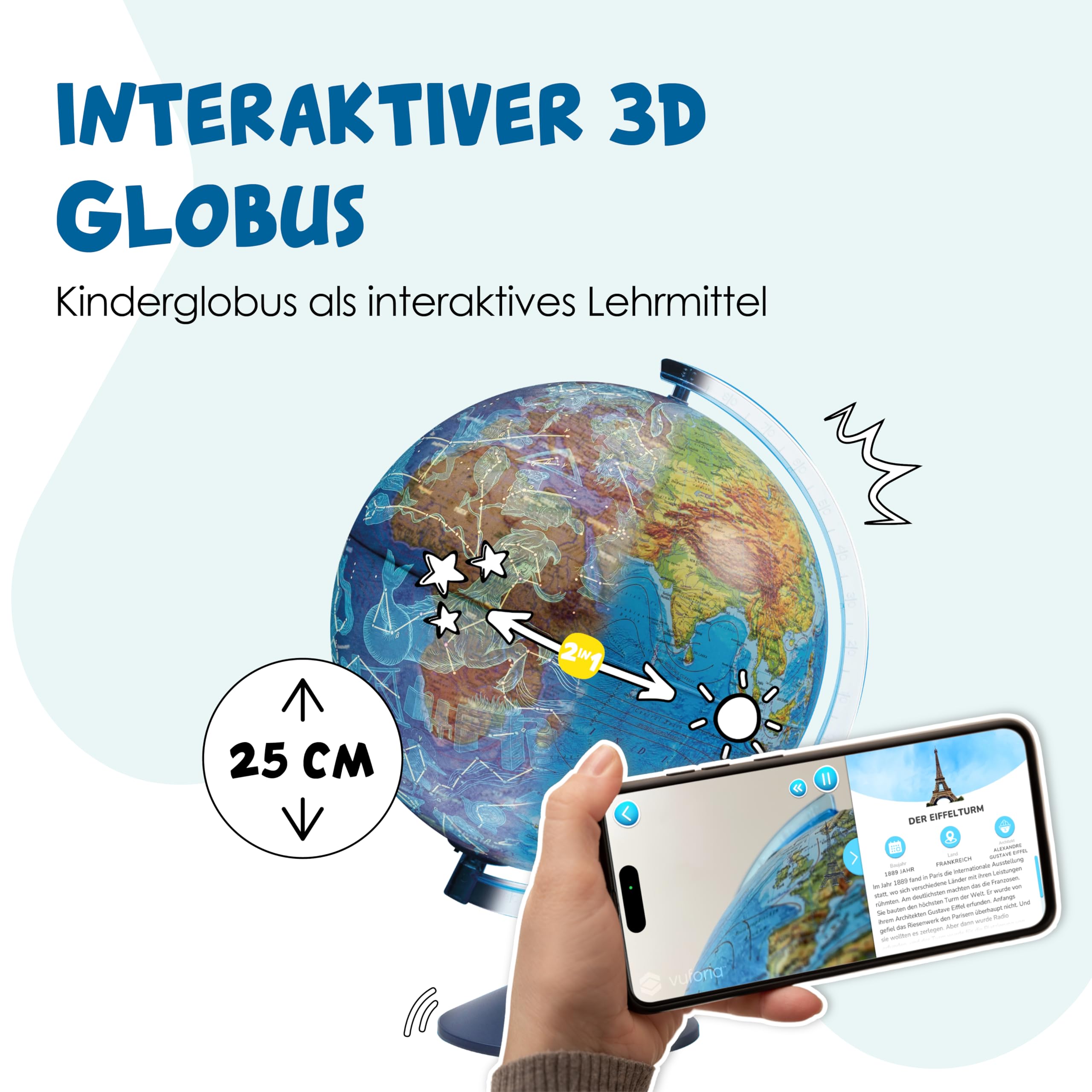 alldoro-lexi-globus-2-0-leuchtglobus-25-cm-sternenbilder image 2