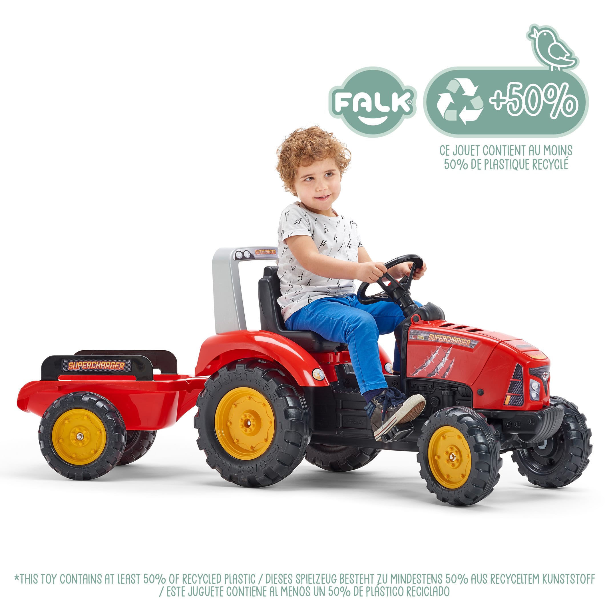 falk-supercharger-trettraktor-mit-anh-nger-3-7-jahre image 2