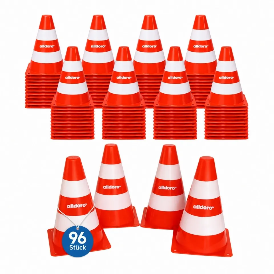 alldoro-lernen-besch-ftigung-pylonen-96er-set-18-cm-orange-wei image 1