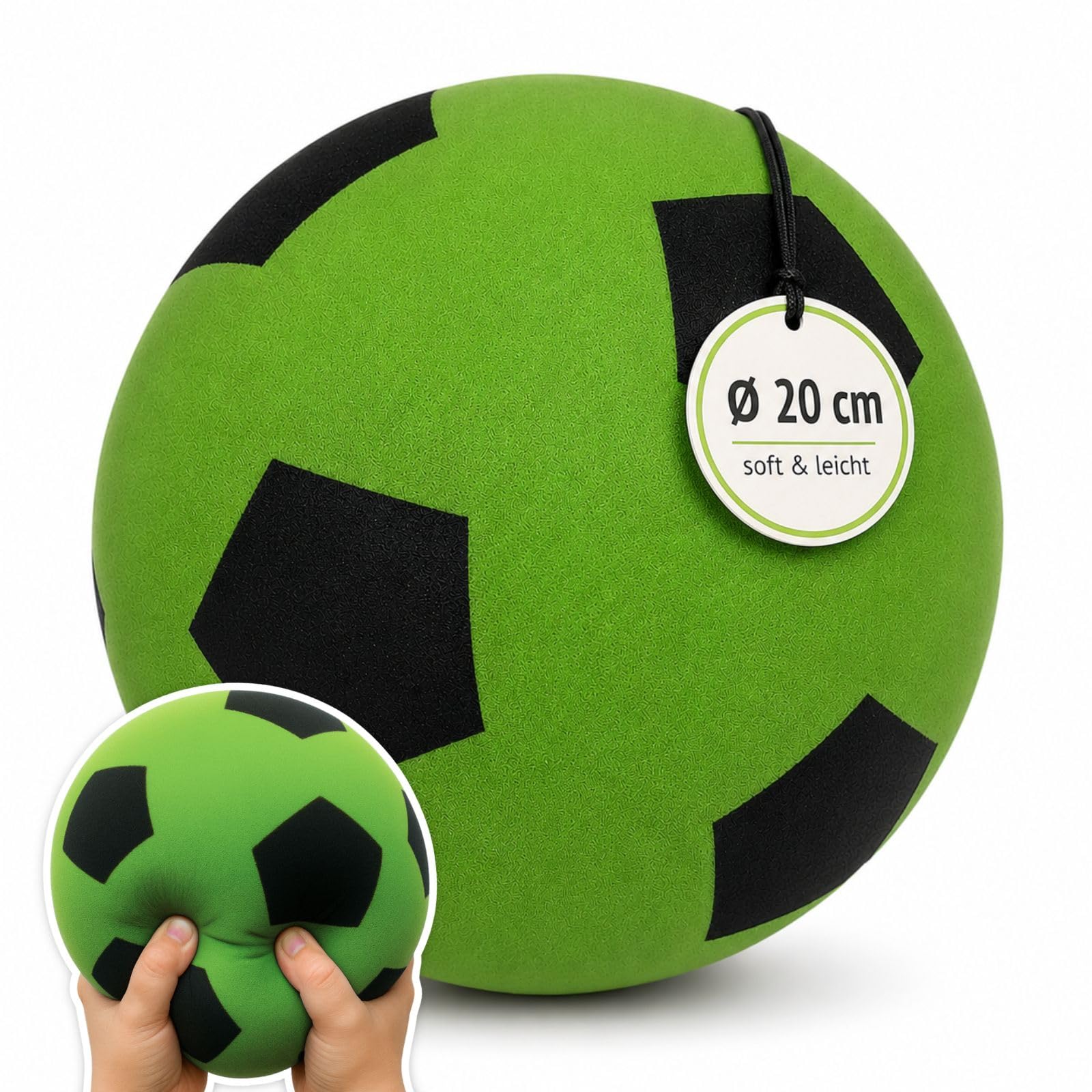 alldoro-outdoor-spielzeug-soft-fu-ball-20-cm-gr-n image 1