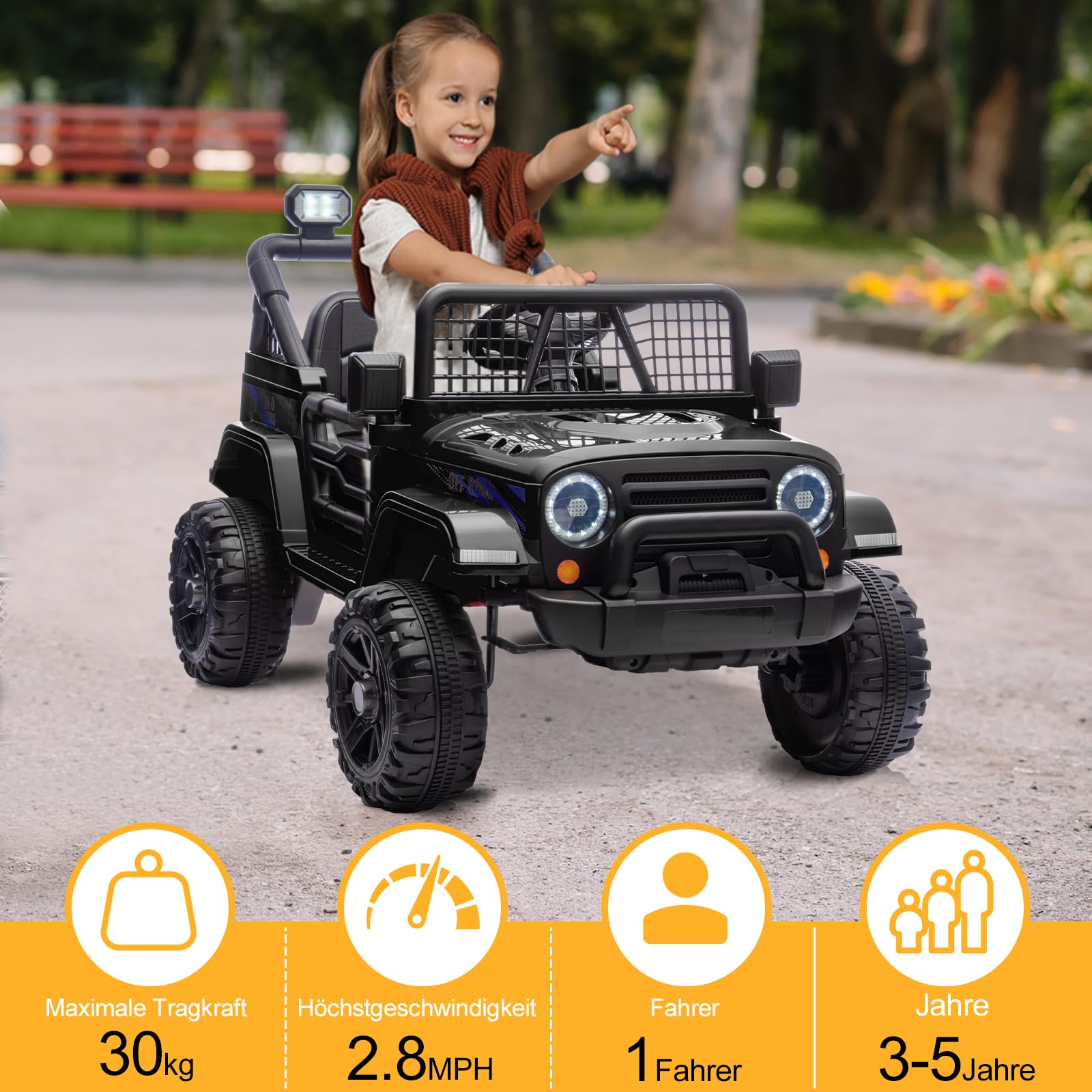 lalaho-elektroauto-kinder-12v-schwarz-mit-fernbedienung image 2