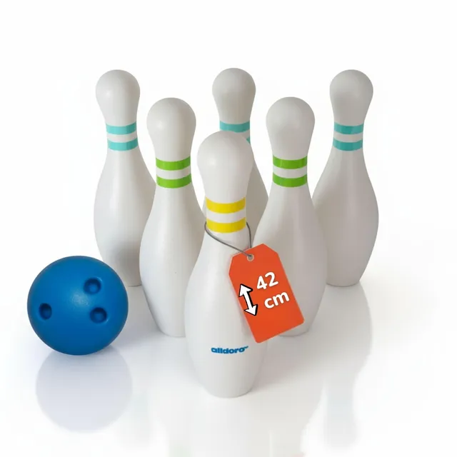 alldoro-xxl-bowling-set-kinder-6-pins-kugel-mit-tasche image 1