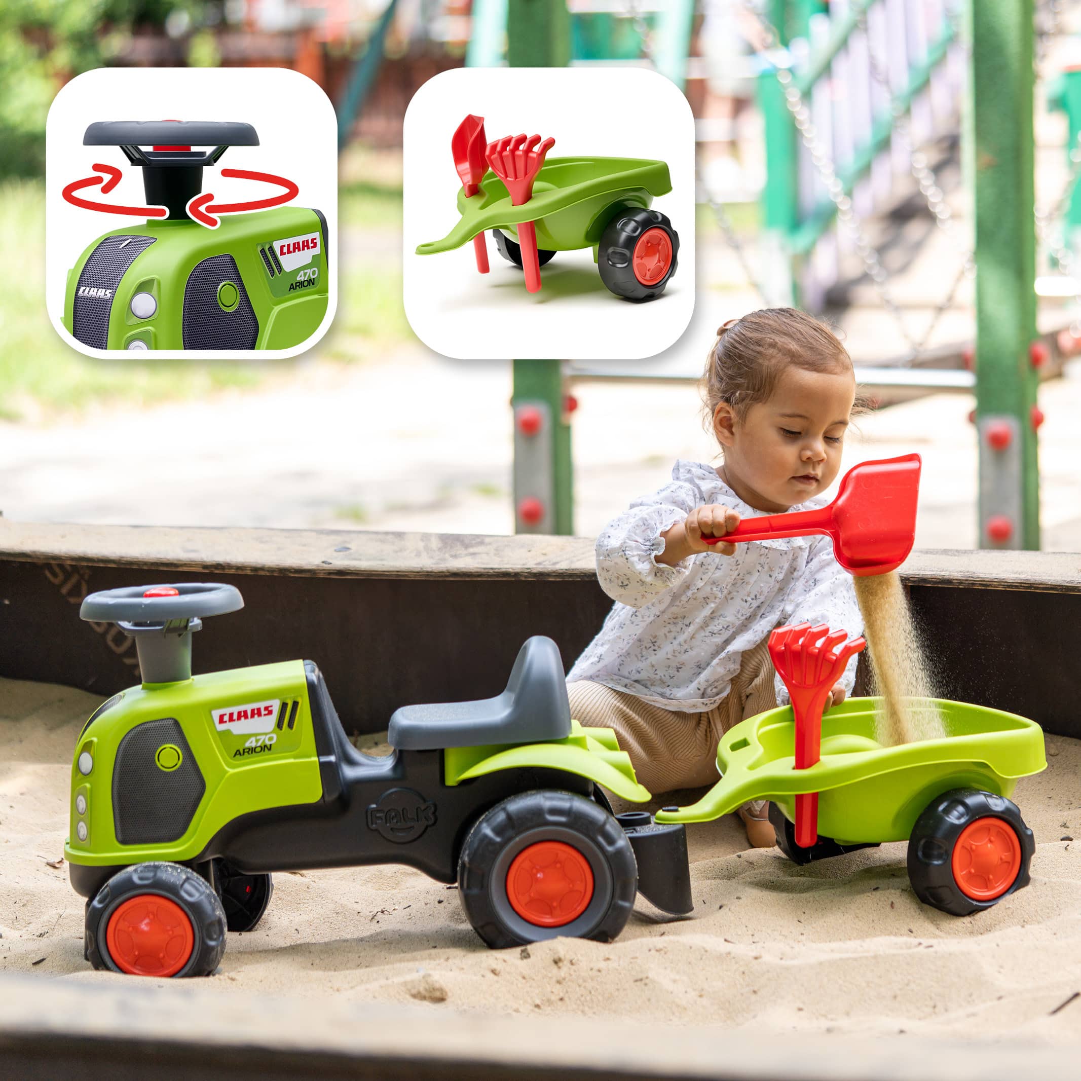 falk-rutschauto-traktor-claas-anh-nger-leise-r-der-12m image 4