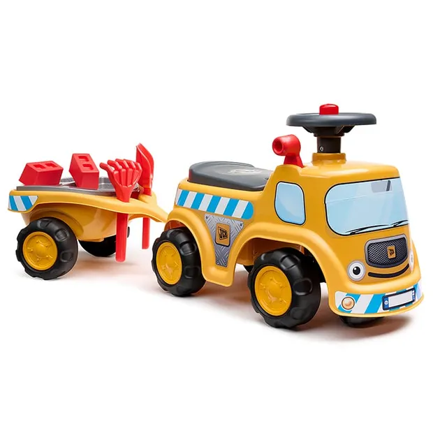 falk-jcb-aufsitz-lastwagen-rutschauto-mit-anh-nger image 1