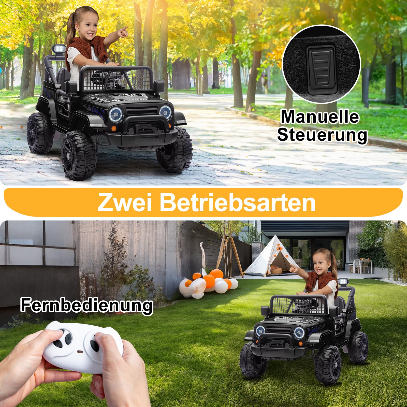 lalaho-elektroauto-kinder-12v-schwarz-mit-fernbedienung image 5