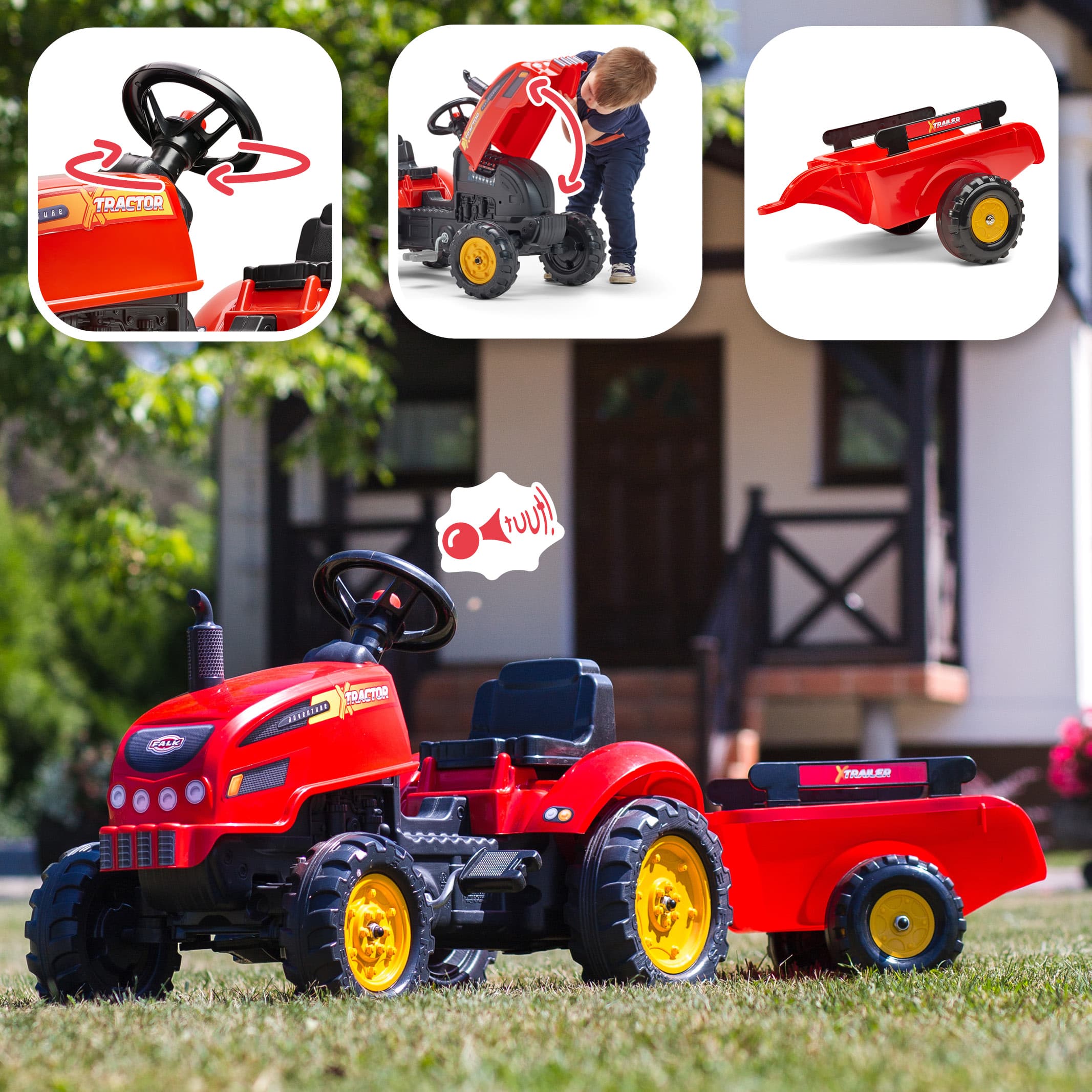 falk-x-tractor-trettraktor-mit-anh-nger-und-haube-2-5-j image 3