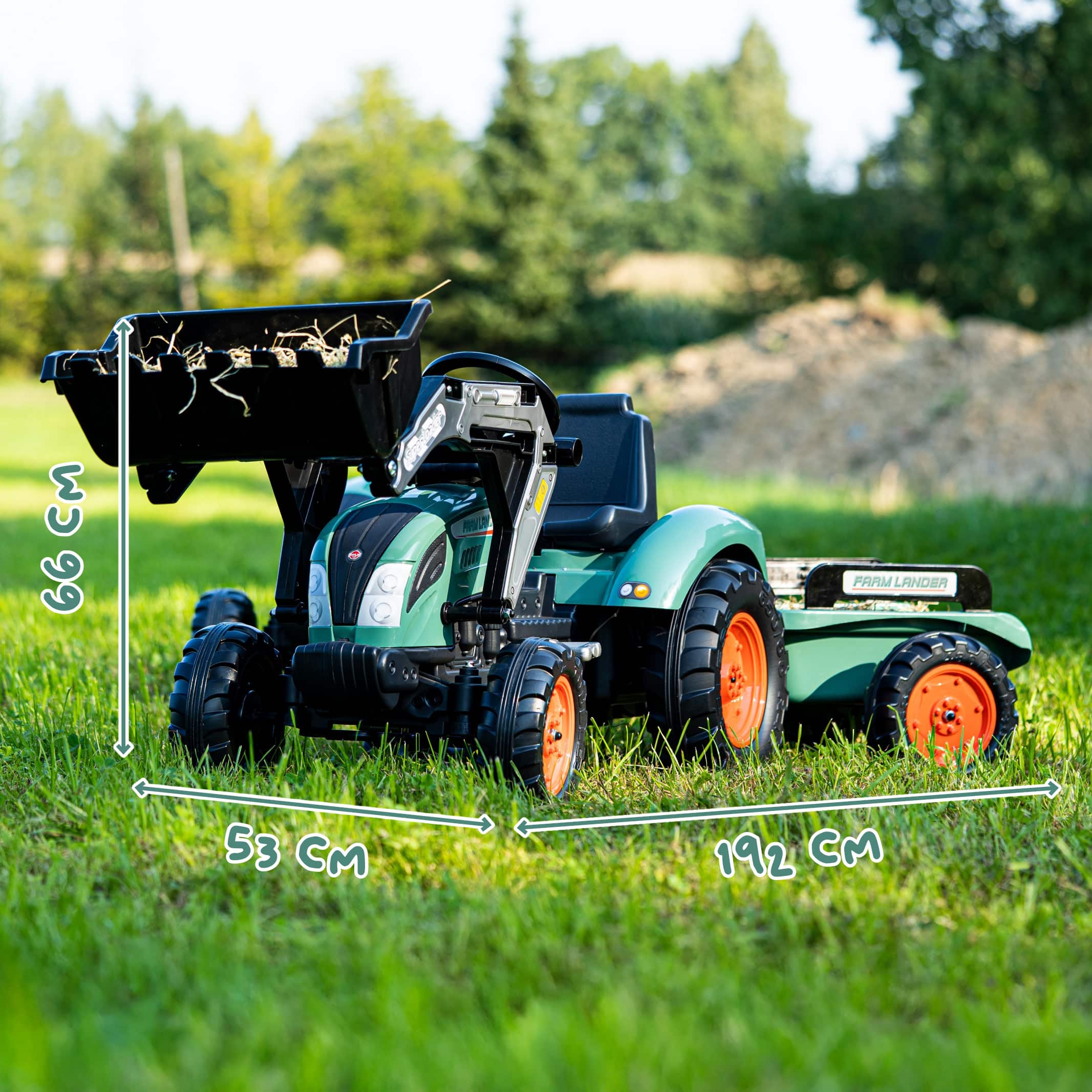 falk-farm-lander-tretbagger-trettraktor-mit-anh-nger-3-7-j image 5