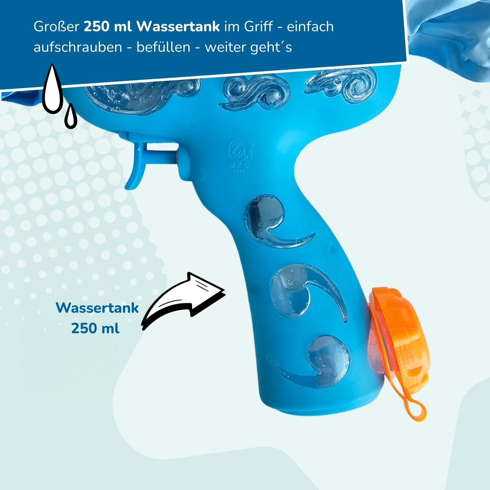 alldoro-outdoor-xxl-wasserpistole-delfin-72-cm-mit-pumpe image 5